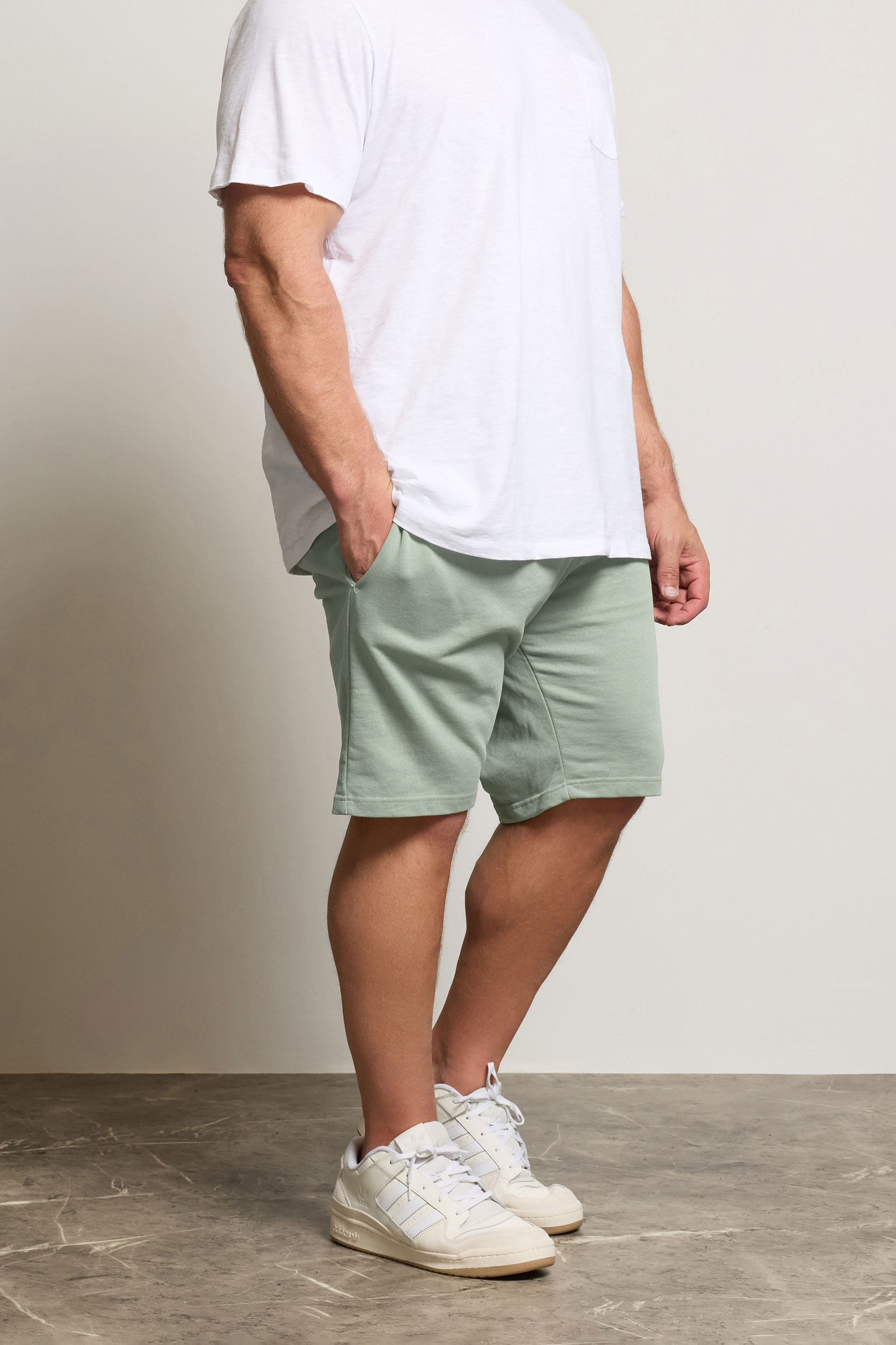 JACK & JONES Big & Tall Iceberg Green 'Beau' Jogger Shorts | BadRhino 1