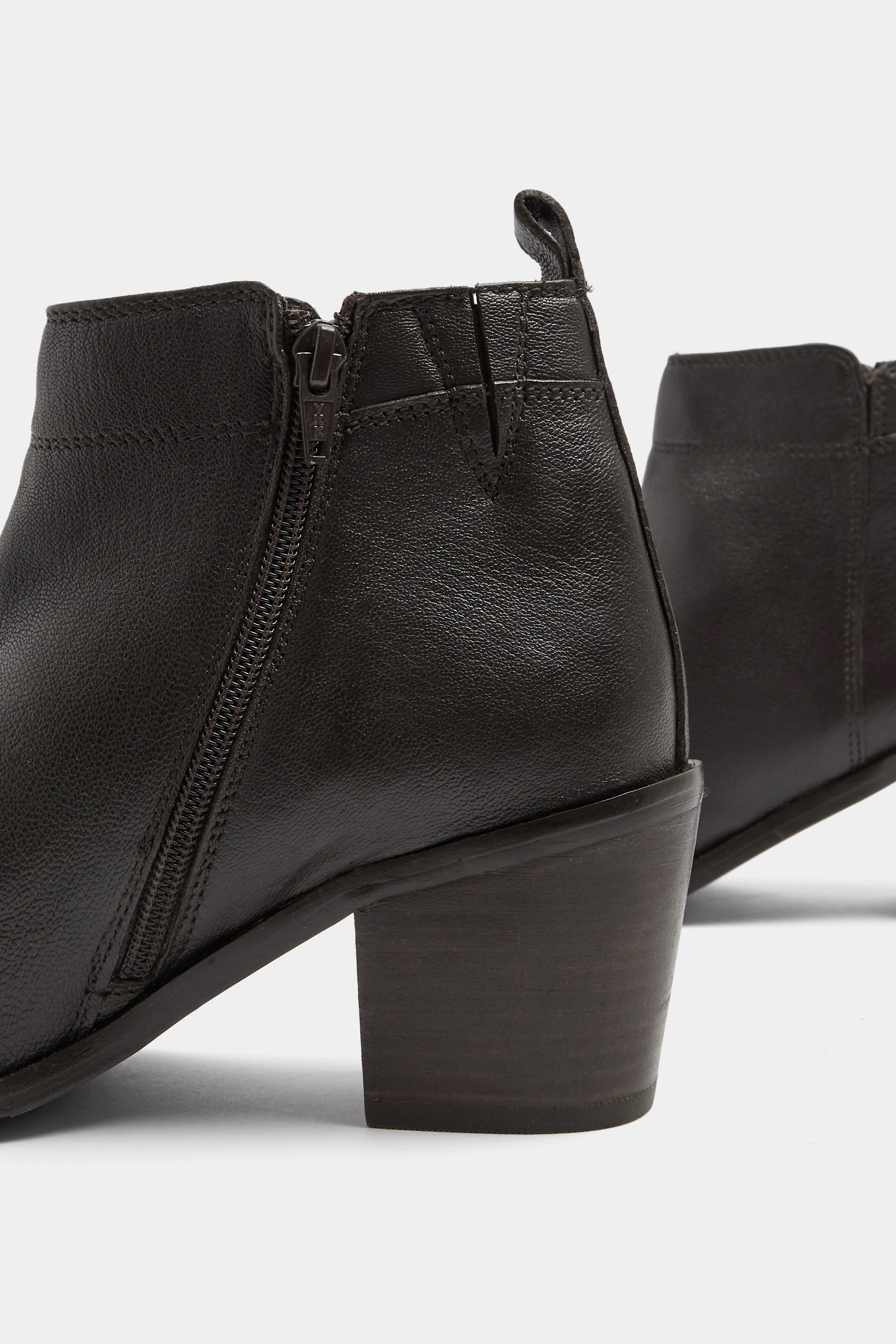 Brown Leather Heeled Ankle Boots In Wide E Fit | Yours Clothing 5