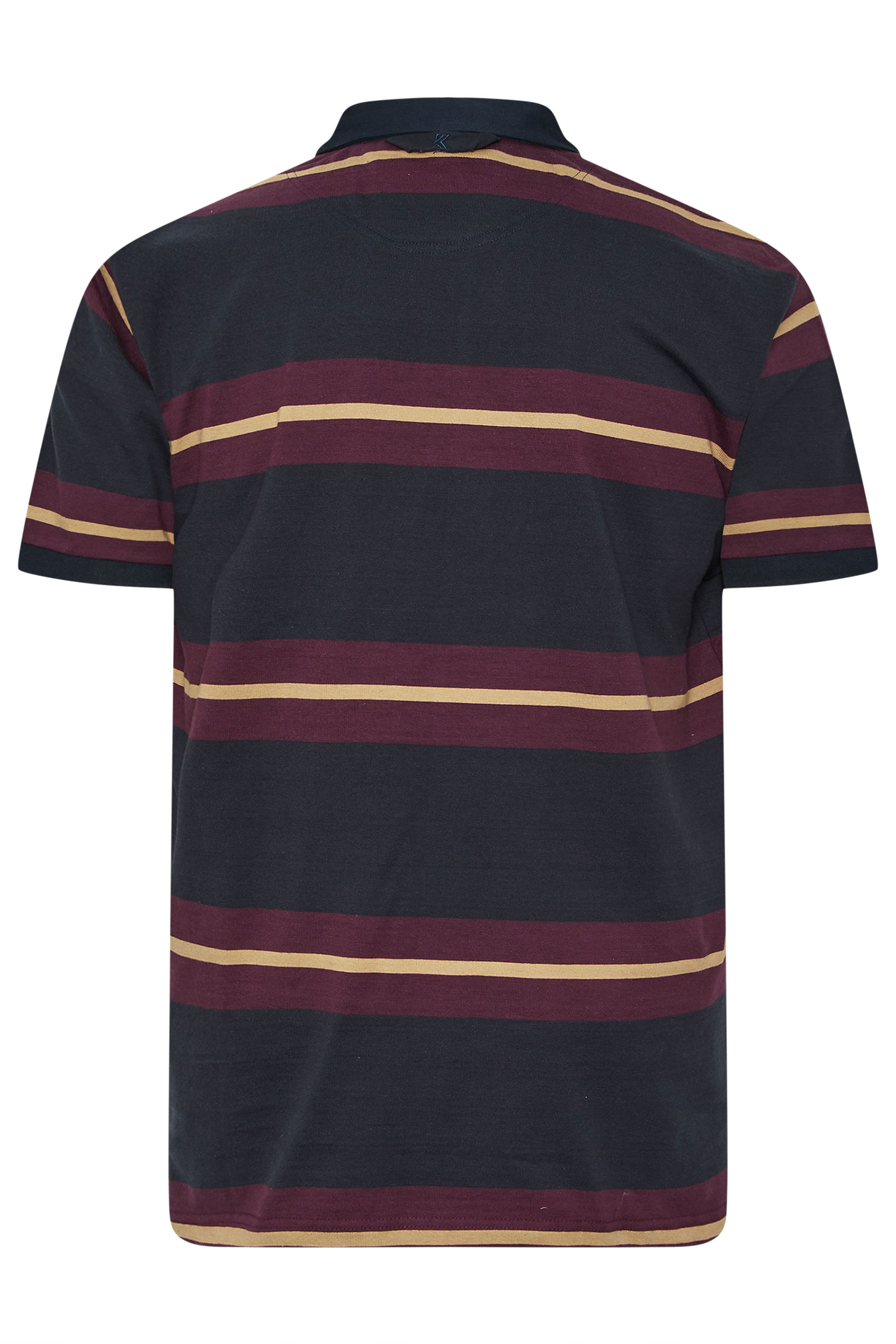 KAM Navy Blue Striped Short Sleeve Rugby Polo Shirt | BadRhino 5
