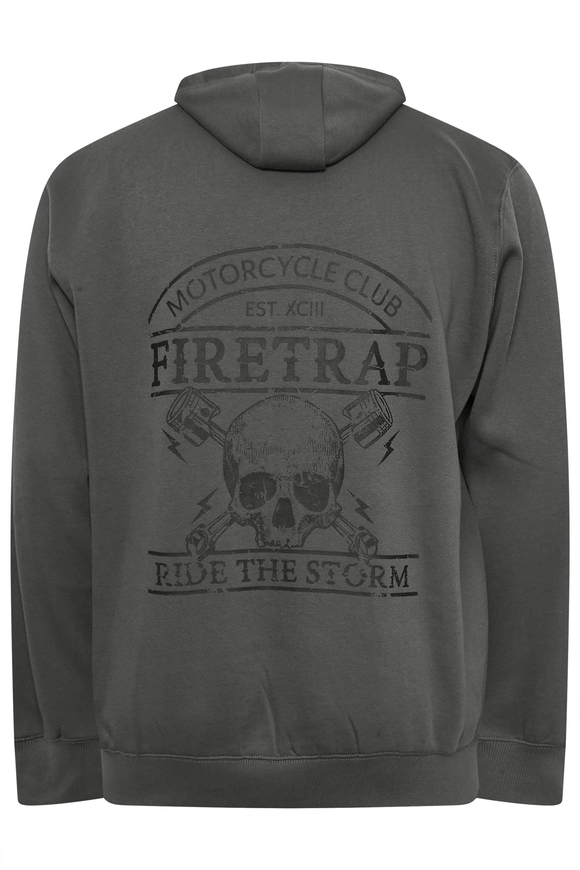 FIRETRAP Big & Tall Stormy Grey Hoodie | BadRhino 6