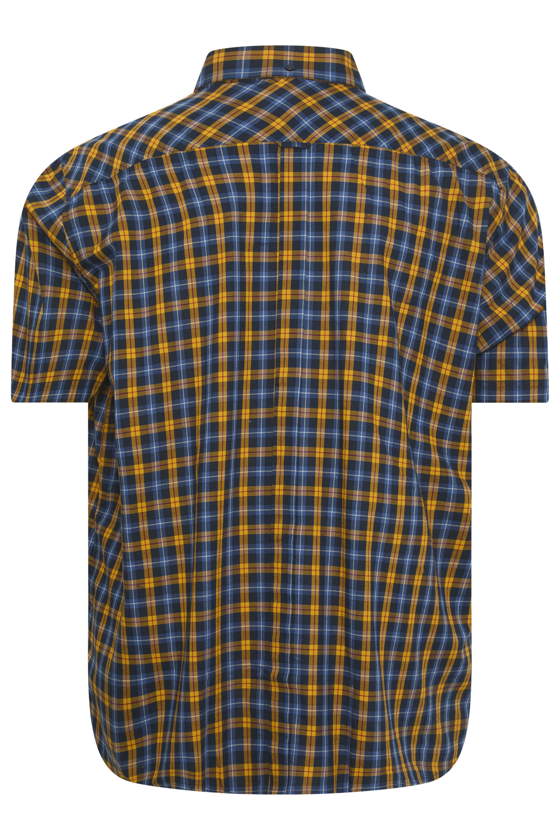 BEN SHERMAN Big & Tall Gold Yellow Check Print Shirt | BadRhino 4