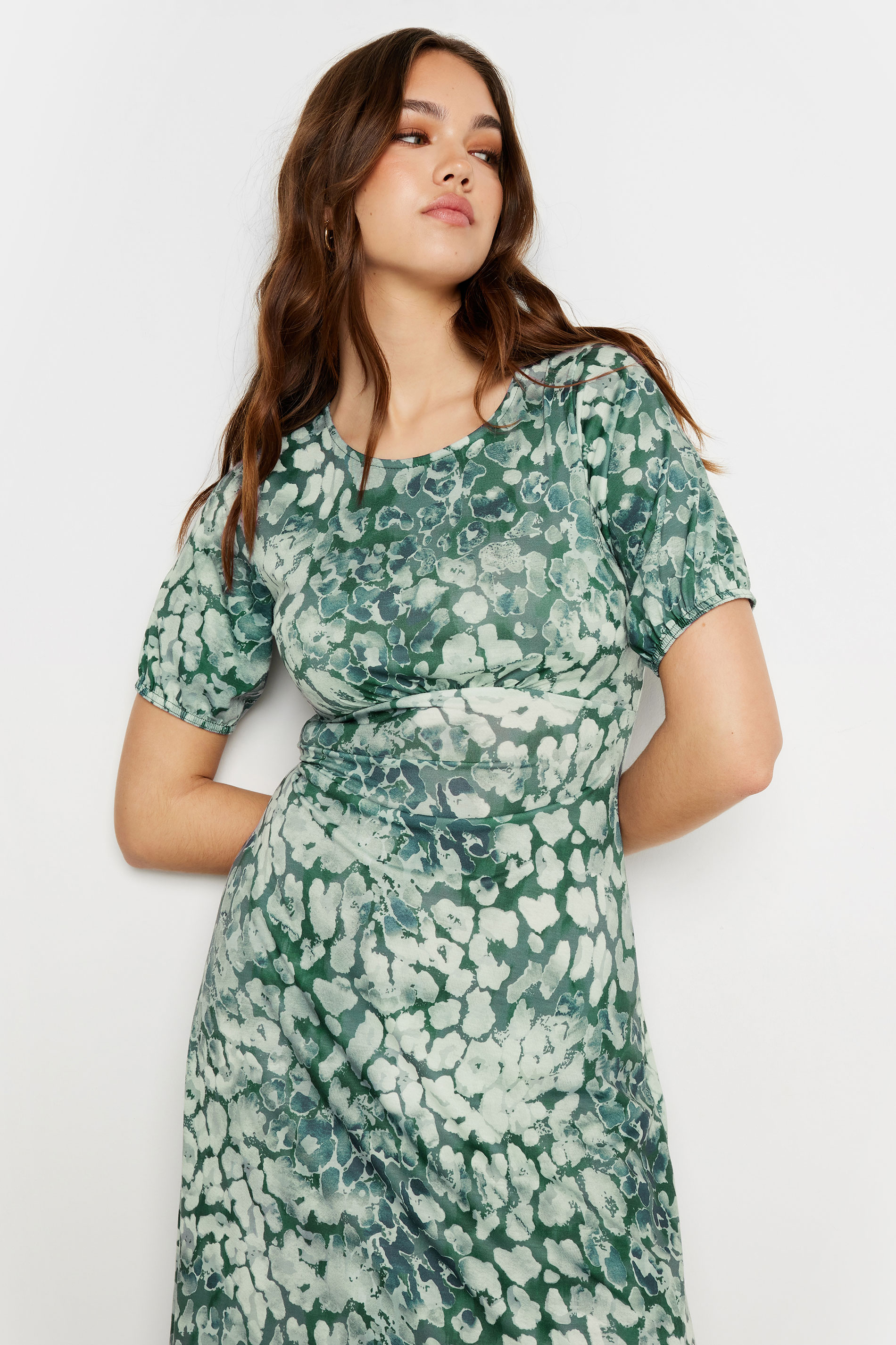 LTS Tall Women's Sage Green Animal Print Midi Dress | Long Tall Sally 2