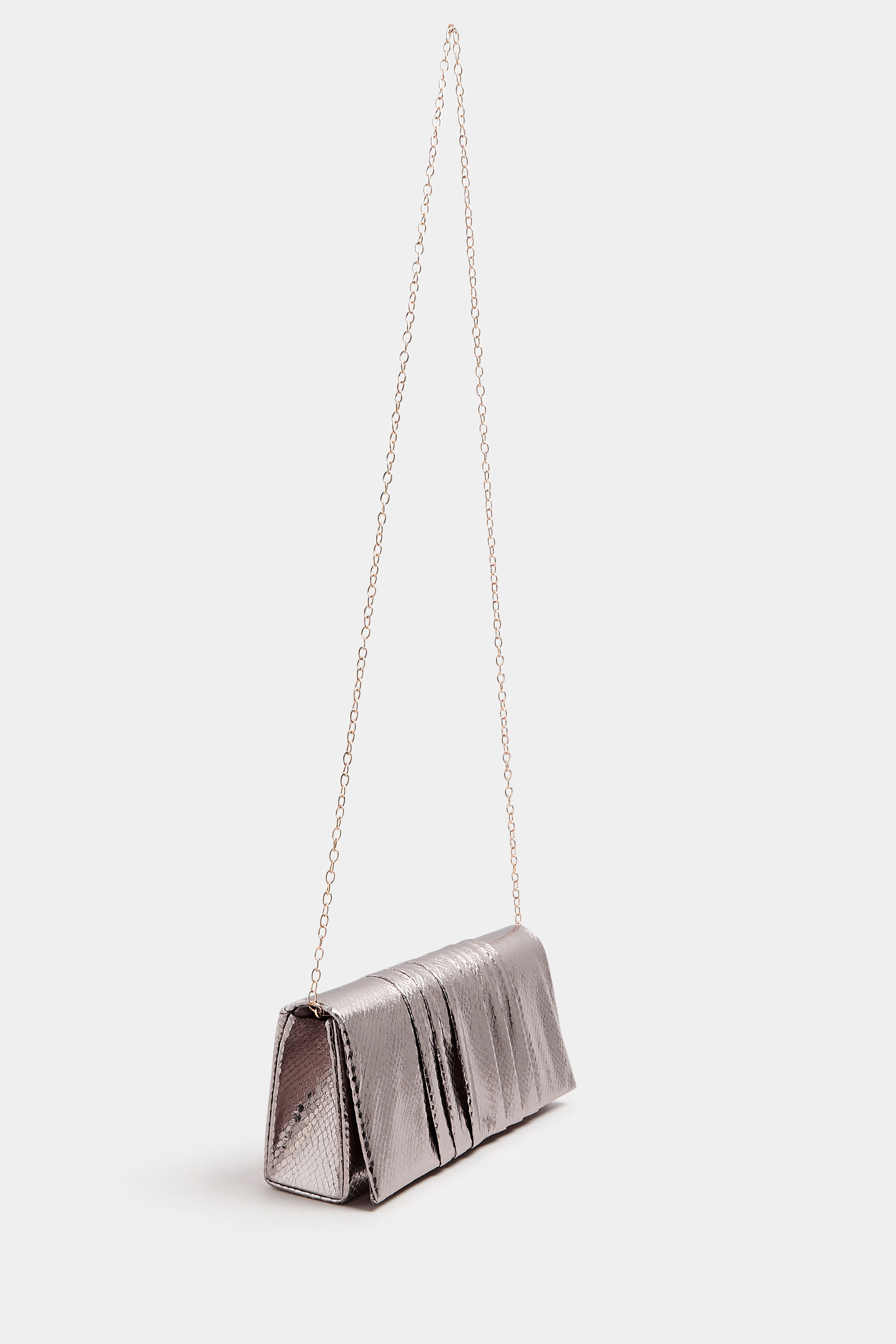 Gold Faux Leather Metallic Clutch Bag | Yours Clothing 3