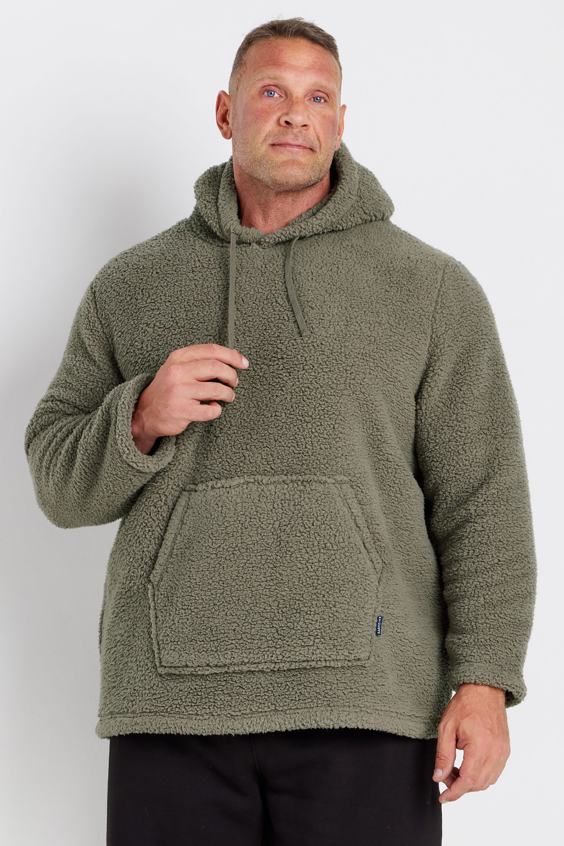 BadRhino Big & Tall Natural Brown Borg Lounge Hoodie | BadRhino 2