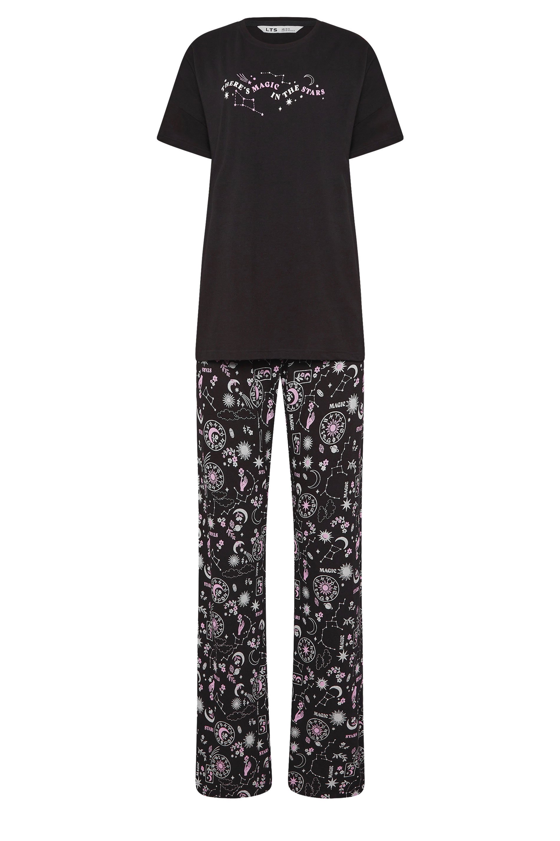 LTS Tall Women's Black Celestial Print Pyjama Set | Long Tall Sally 5