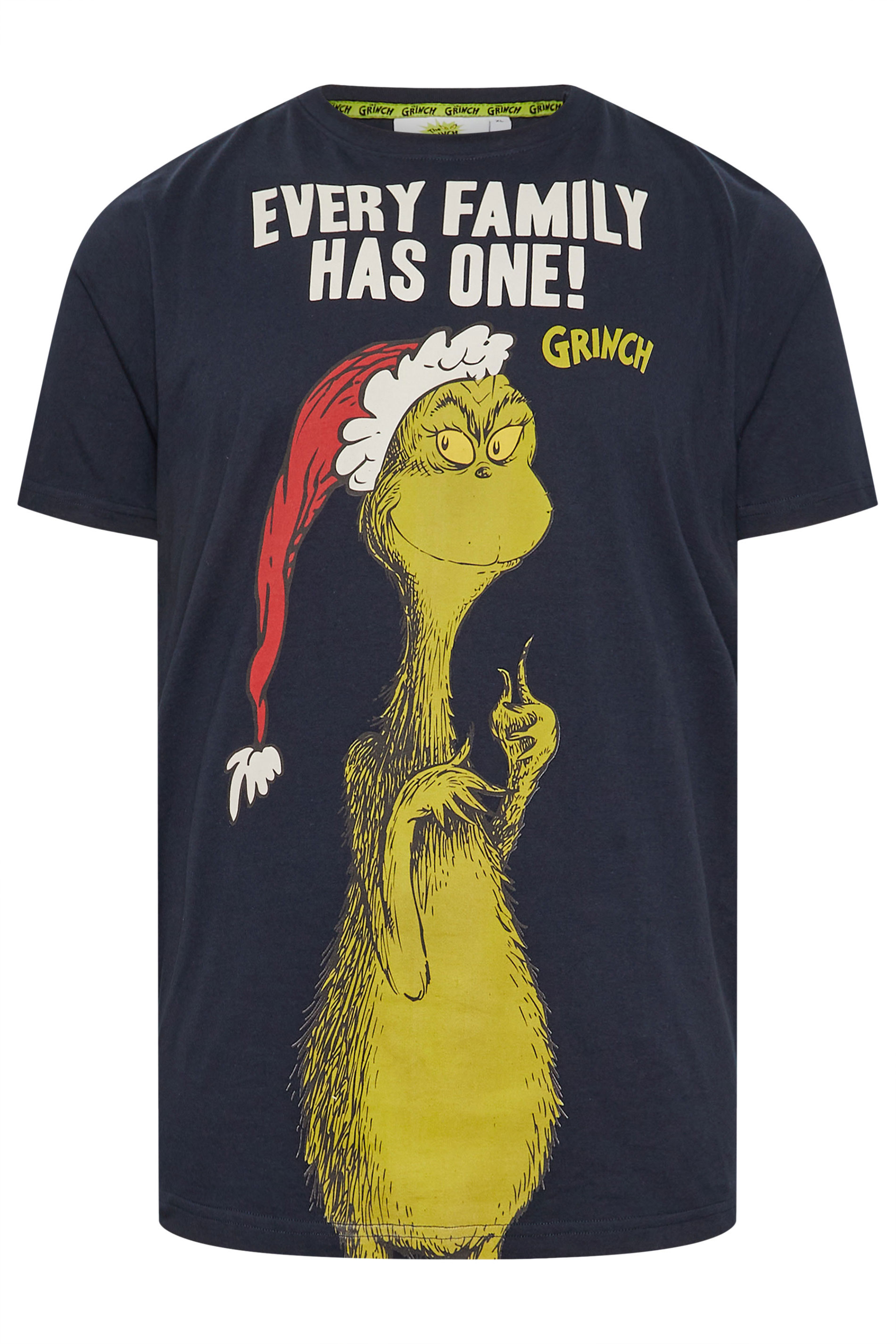 BadRhino Big & Tall Navy Blue Grinch Graphic Christmas T-Shirt | BadRhino 4
