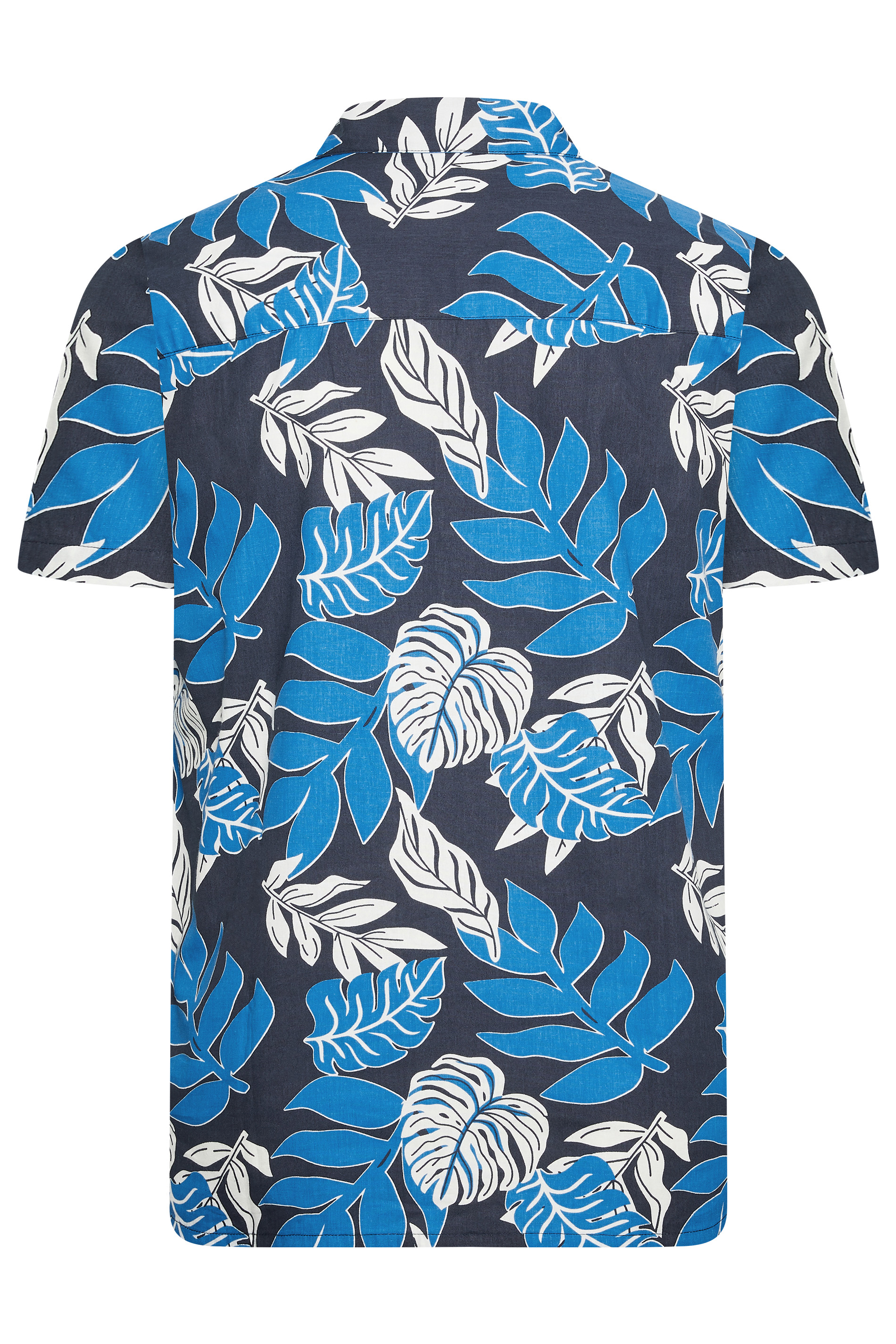BadRhino Big & Tall Navy Blue Leaf Print Shirt | BadRhino 5