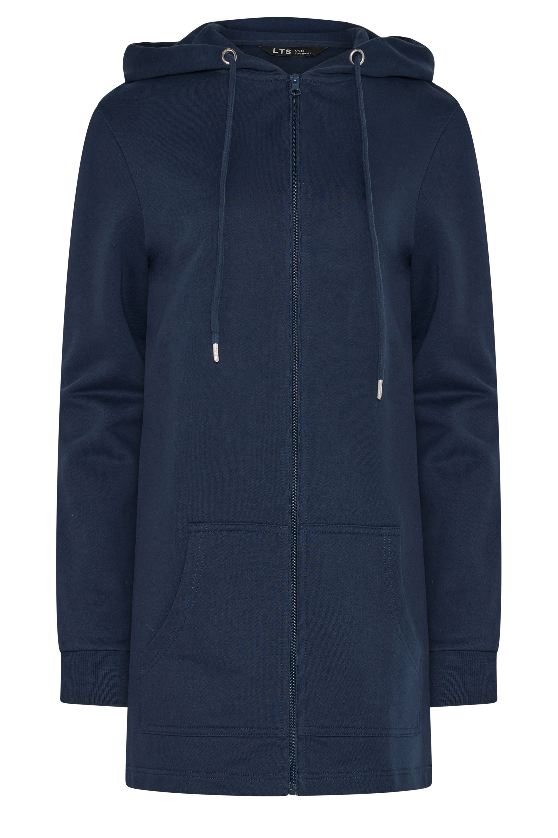 LTS Tall Women's Navy Blue Cotton Longline Zip Hoodie | Long Tall Sally 5