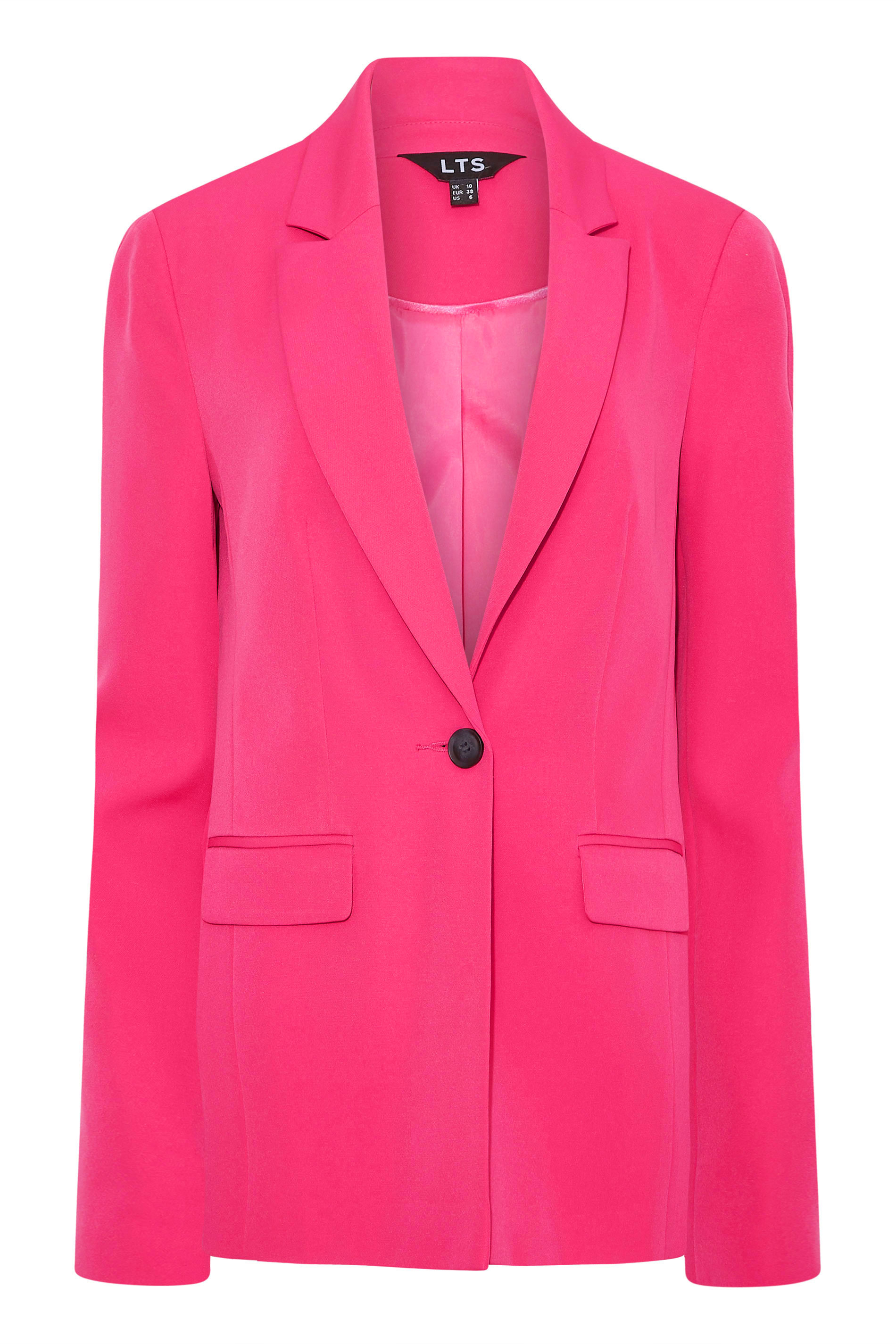 LTS Tall Women's Bright Pink Scuba Crepe Blazer | Long Tall Sally  7