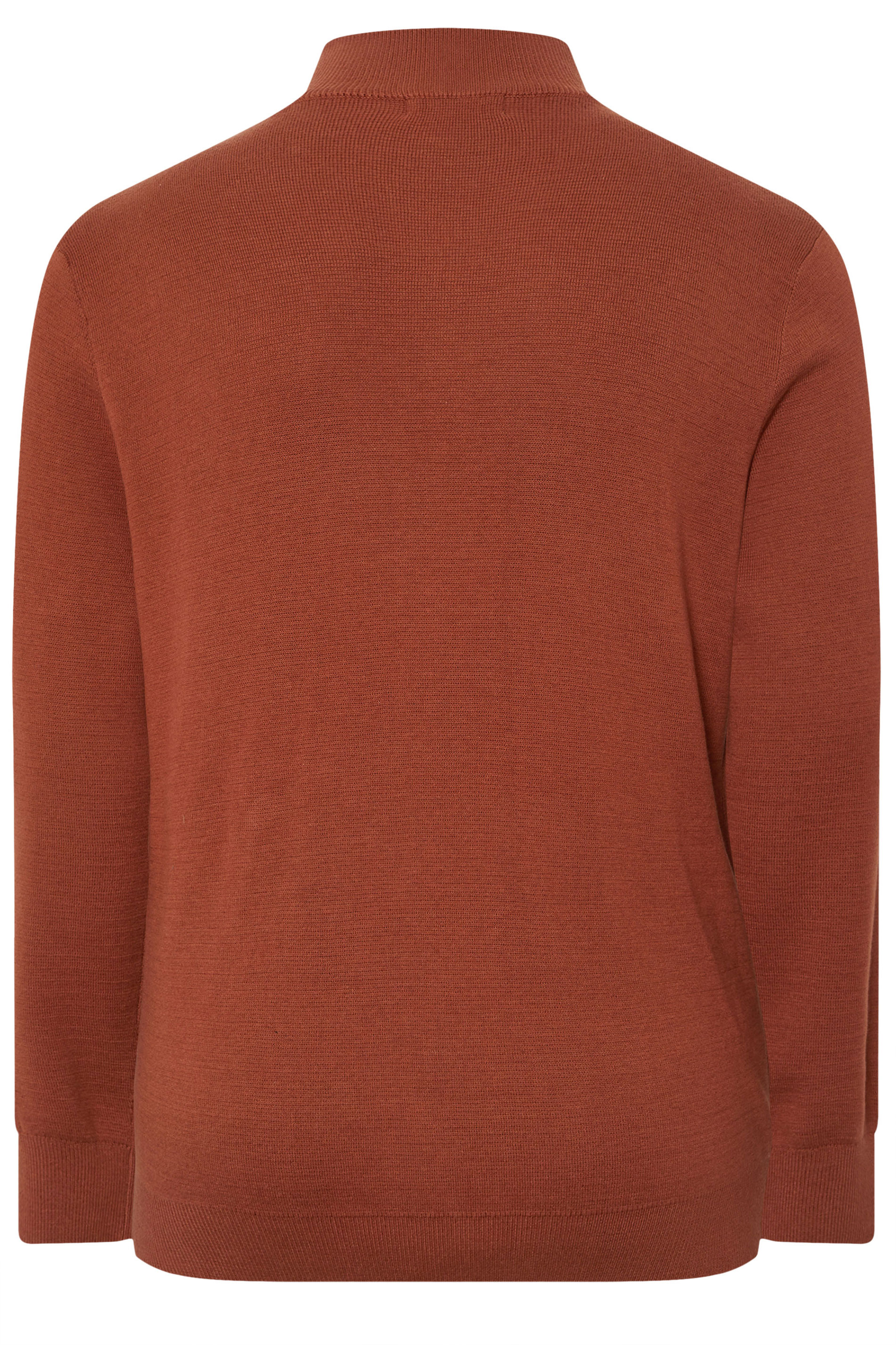 BadRhino Big & Tall Burnt Red Milano Quarter Zip Jumper | BadRhino 7