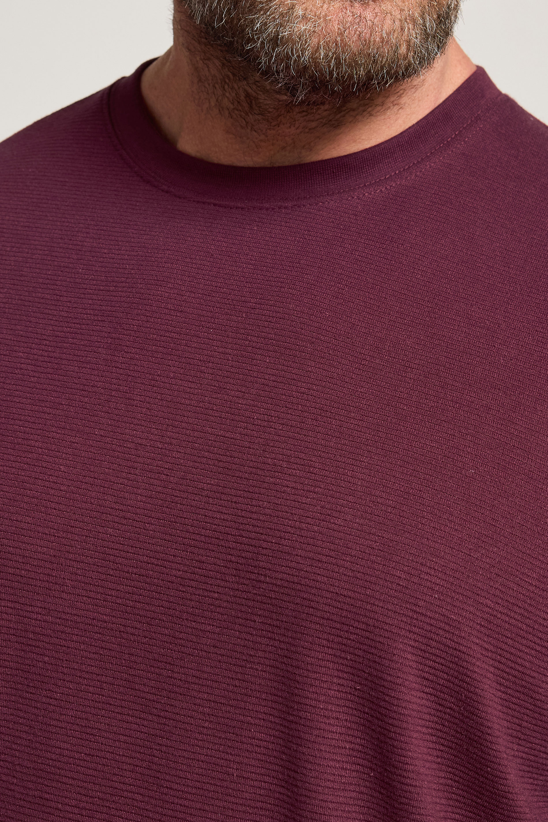 BadRhino Big & Tall Burgundy Red Ottoman Textured T-Shirt | BadRhino 4