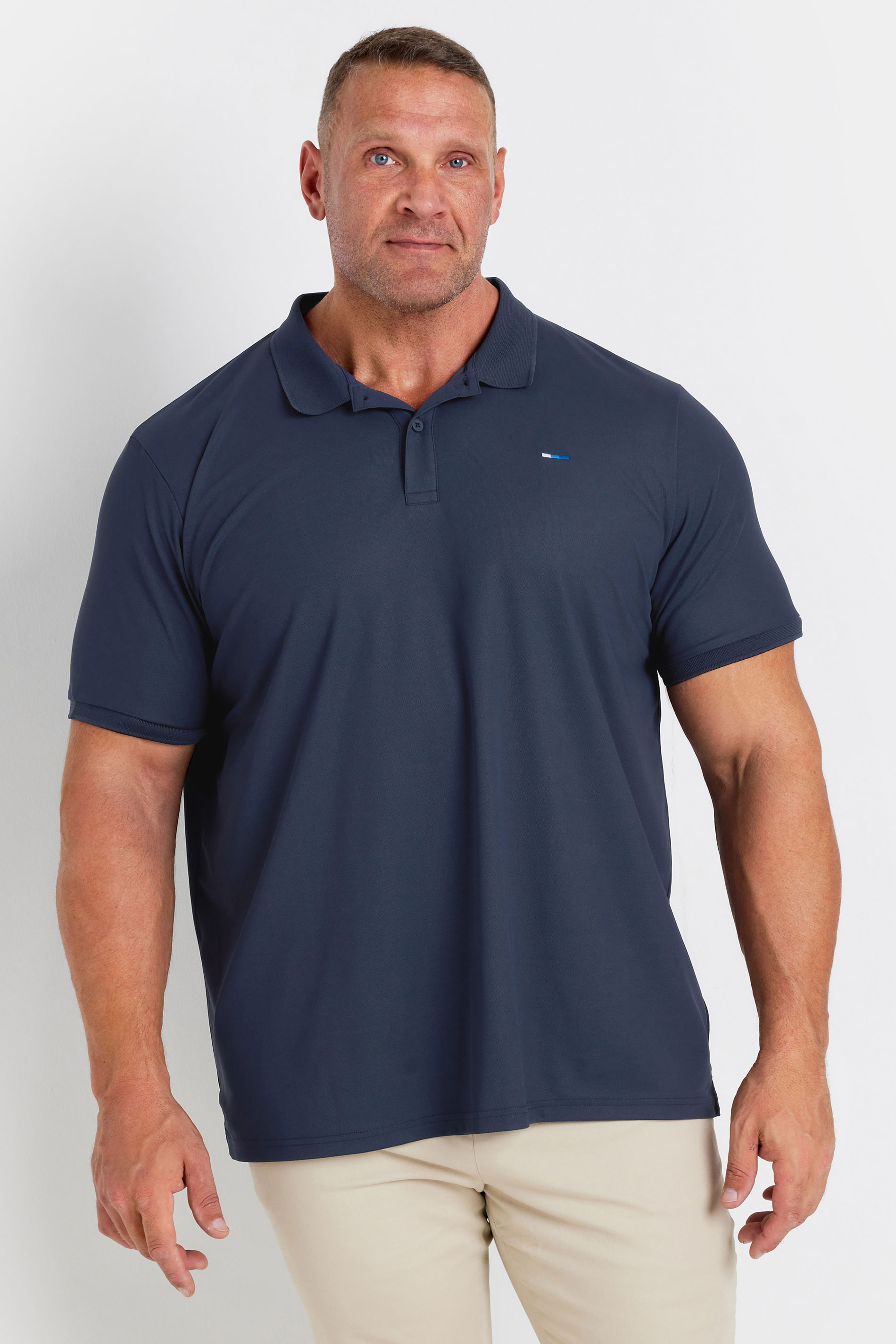 BadRhino Big & Tall Navy Blue Pique Golf Polo Shirt | BadRhino 2