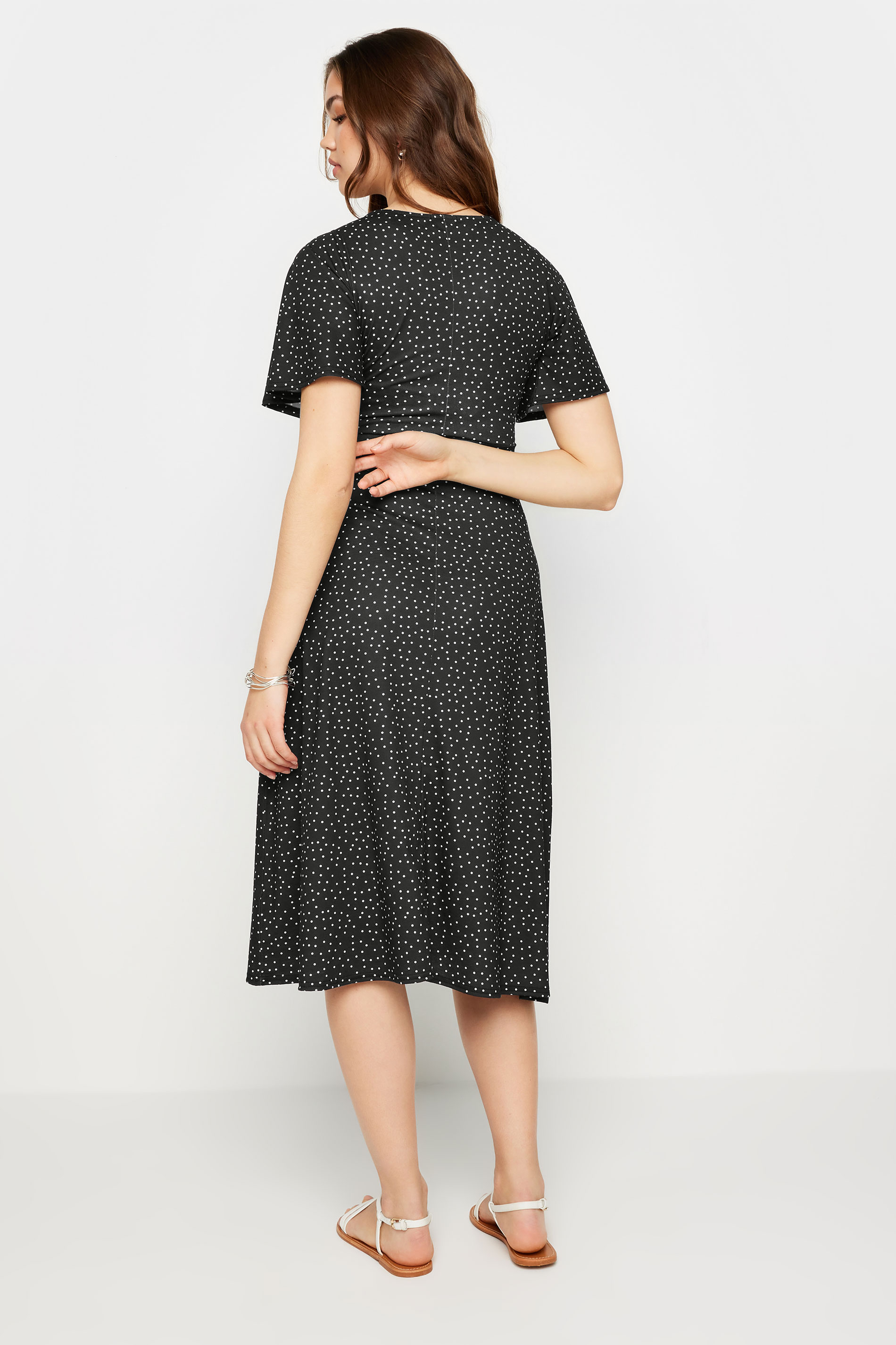 LTS Tall Women's Black Spot Print Midi Dress | Long Tall Sally 2