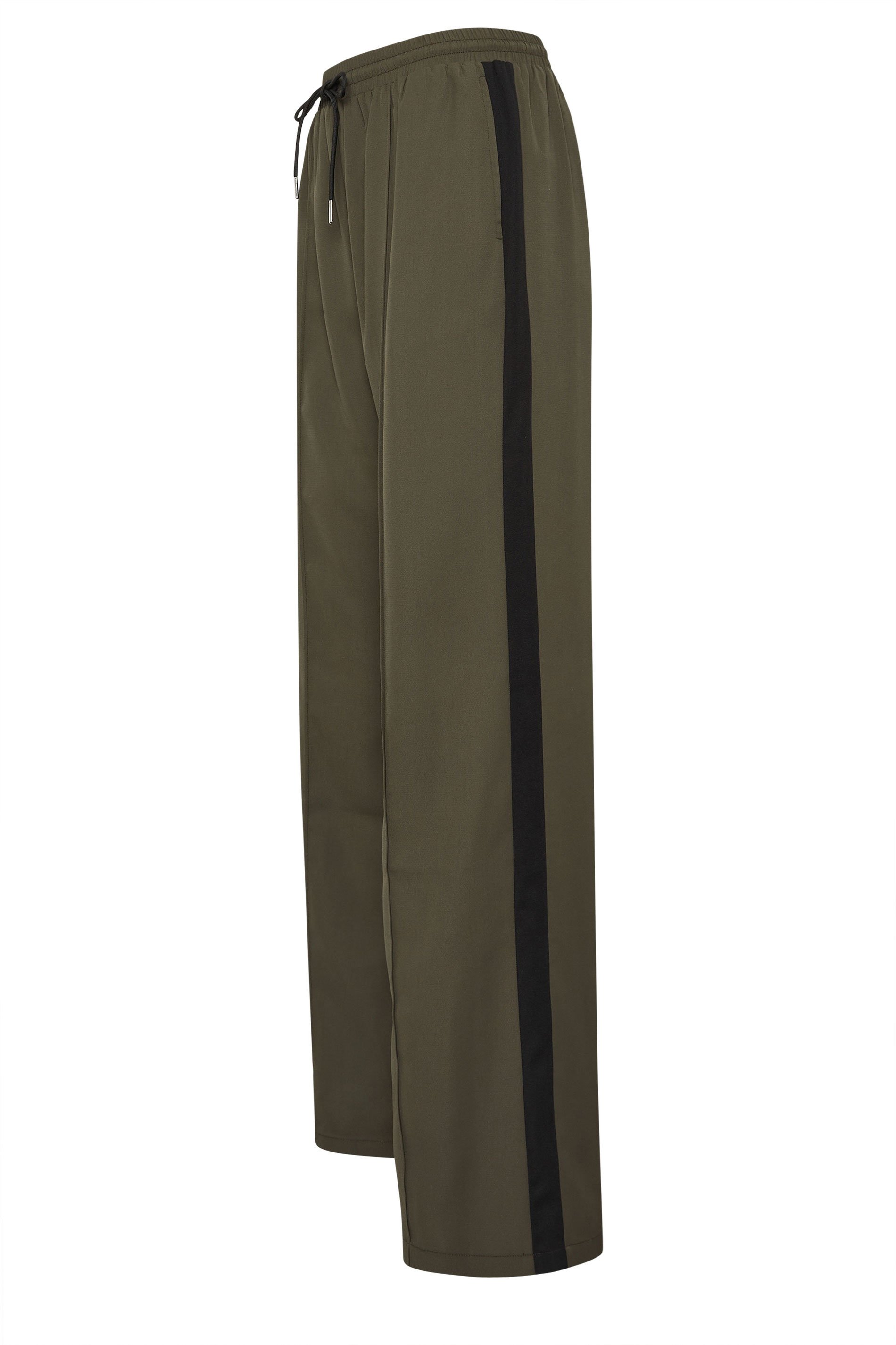 LTS Tall Women's Khaki Green Side Stripe Wide Leg Trousers | Long Tall Sally 2
