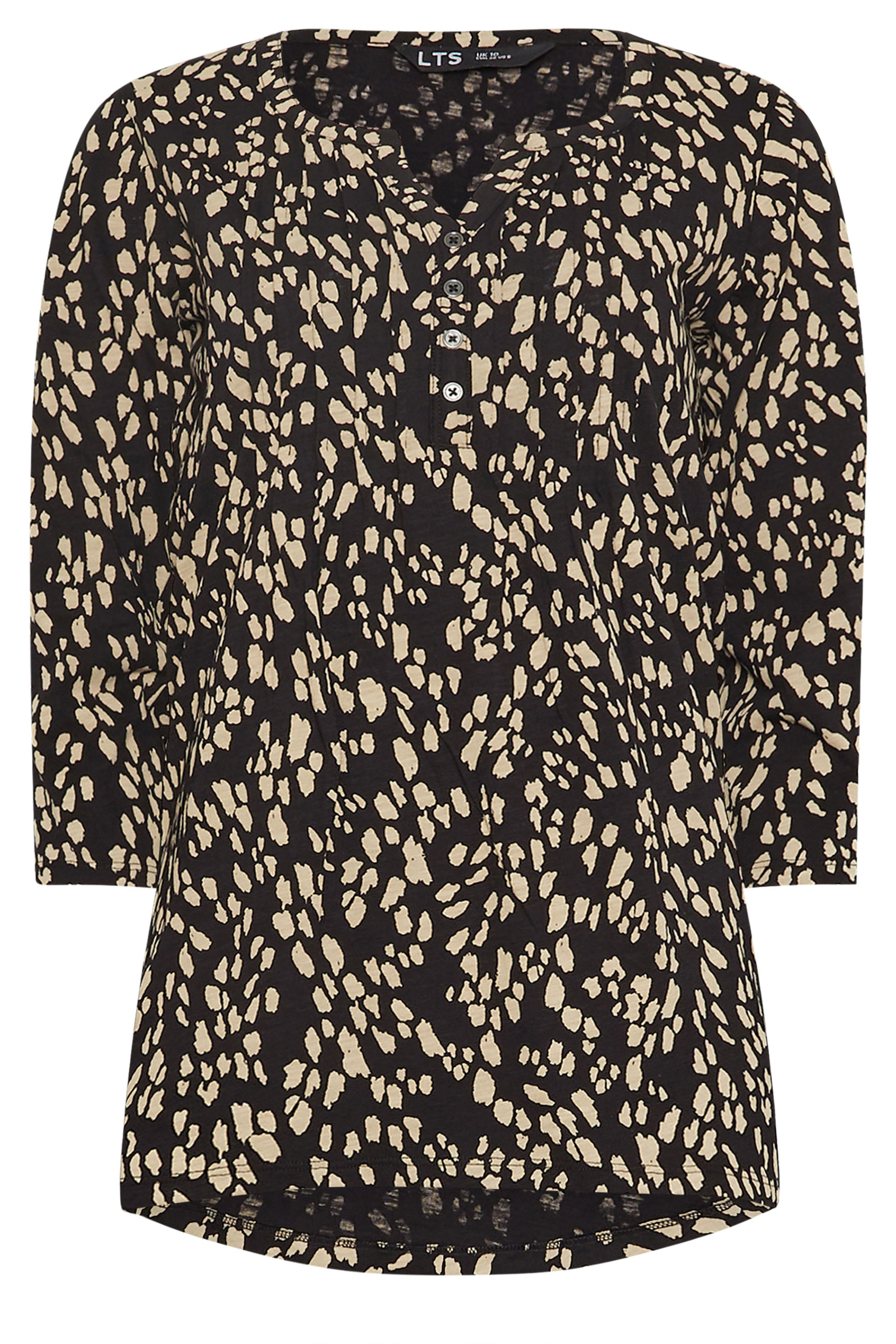 LTS Tall 2 PACK Beige Brown & Dark Pink Henley Tops | Long Tall Sally 8