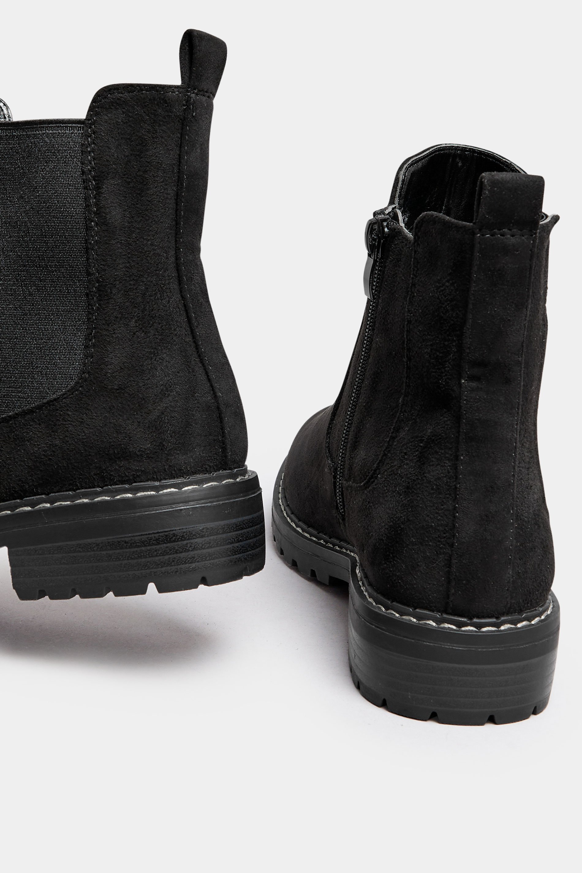 Black Faux Suede Chelsea Boots In Wide E & Extra Wide EEE Fit | Yours Clothing 4