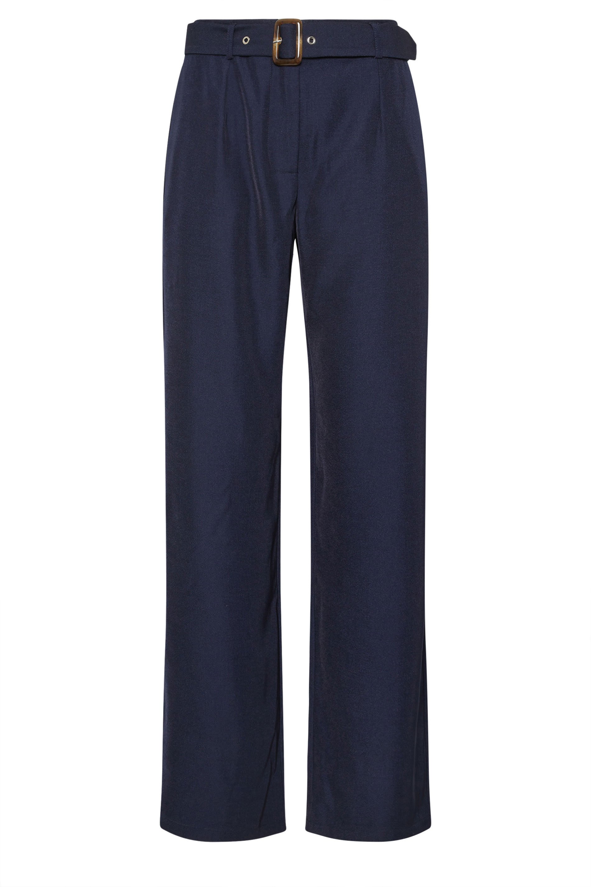 LTS Tall Women's Navy Blue Wide Leg Belted Trousers | Long Tall Sally 1