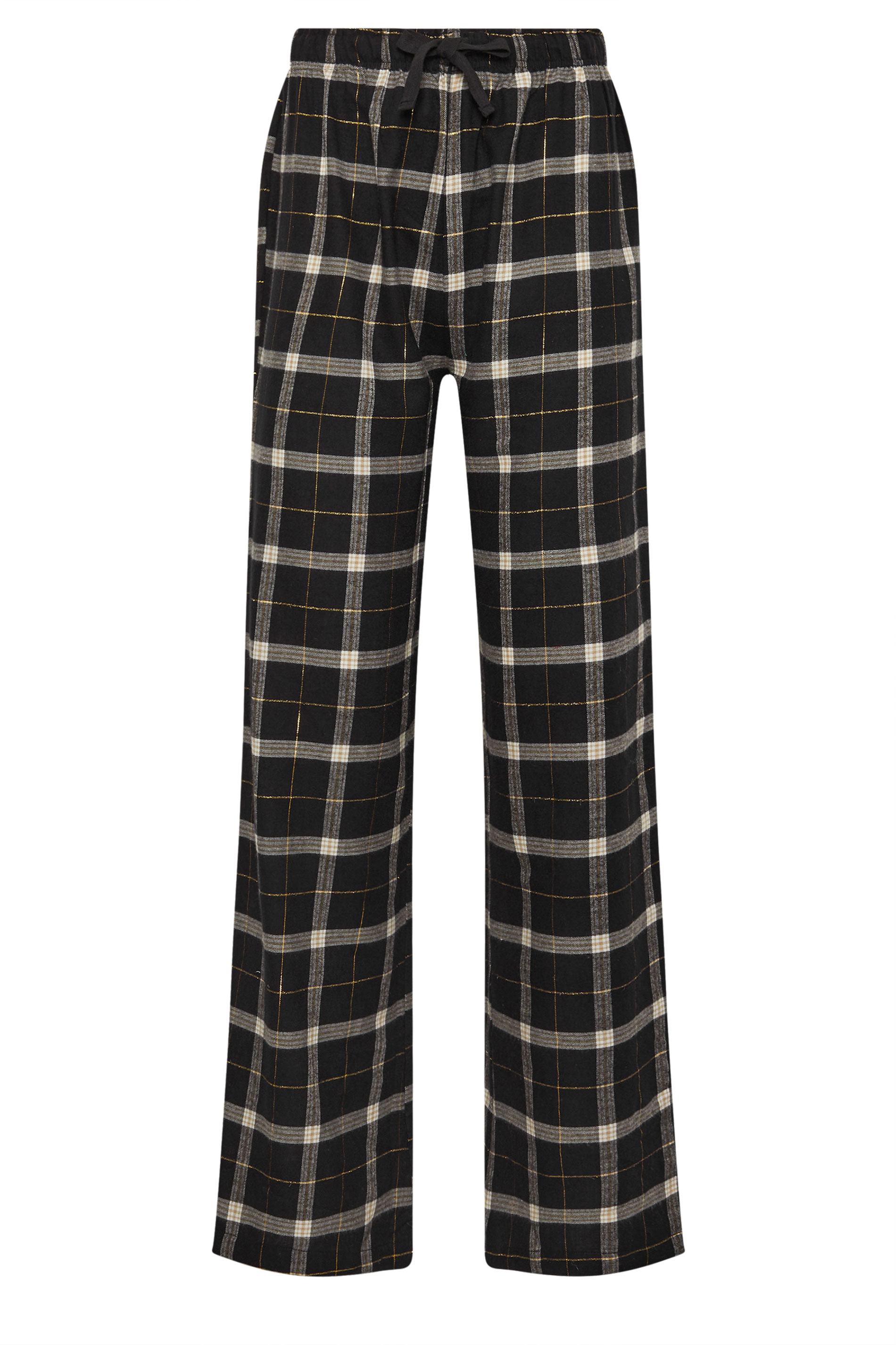 LTS Tall Black Woven Check Pyjama Bottoms | Long Tall Sally 7