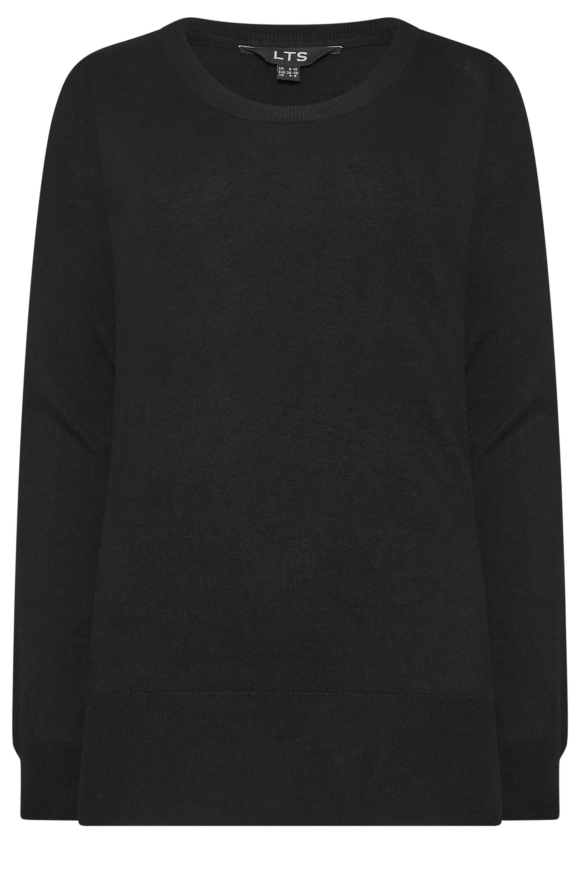LTS Tall Black Knit Jumper | Long Tall Sally  6