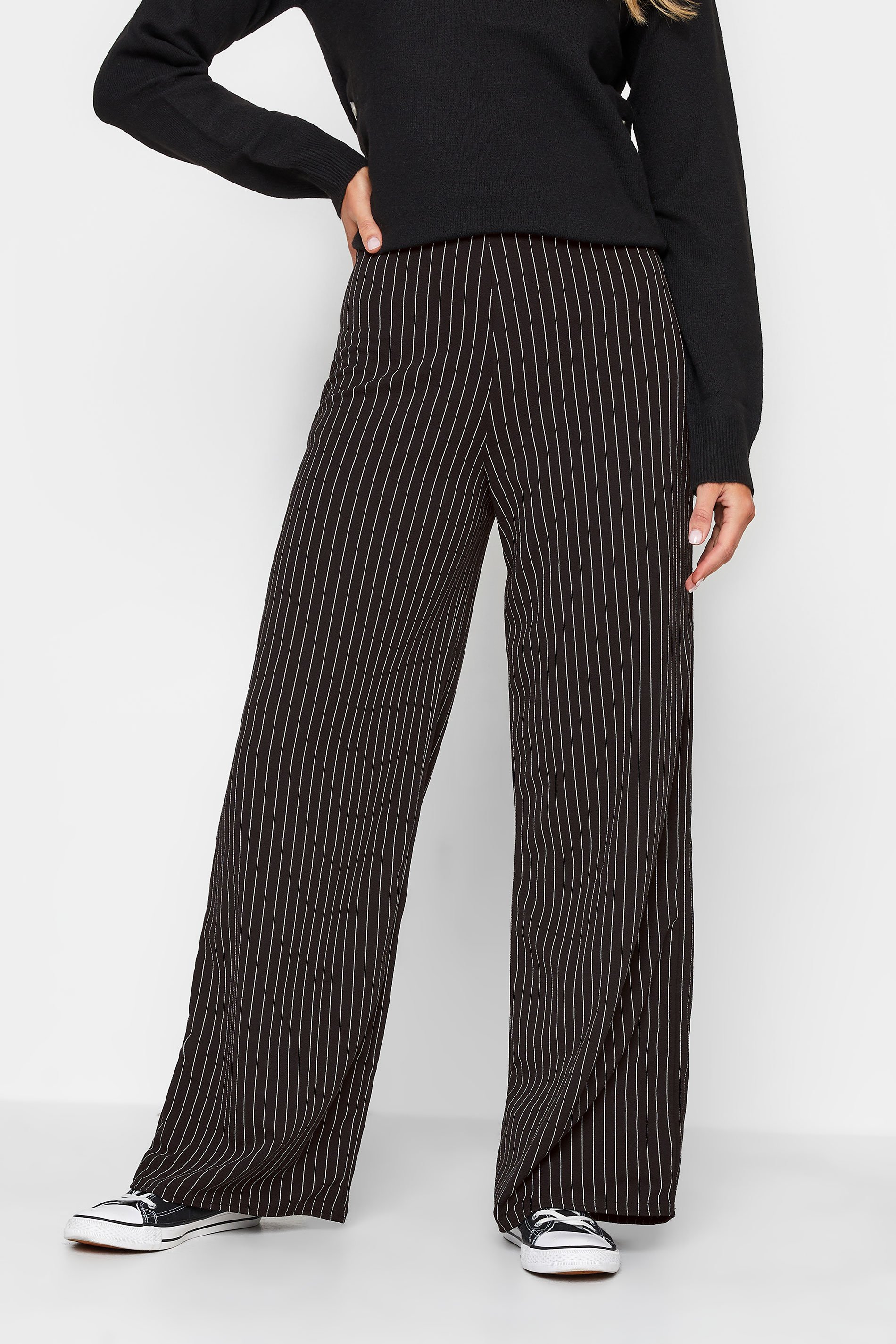 Black Pinstripe Pants - Straight Leg Pants - Pinstriped Trousers - Lulus