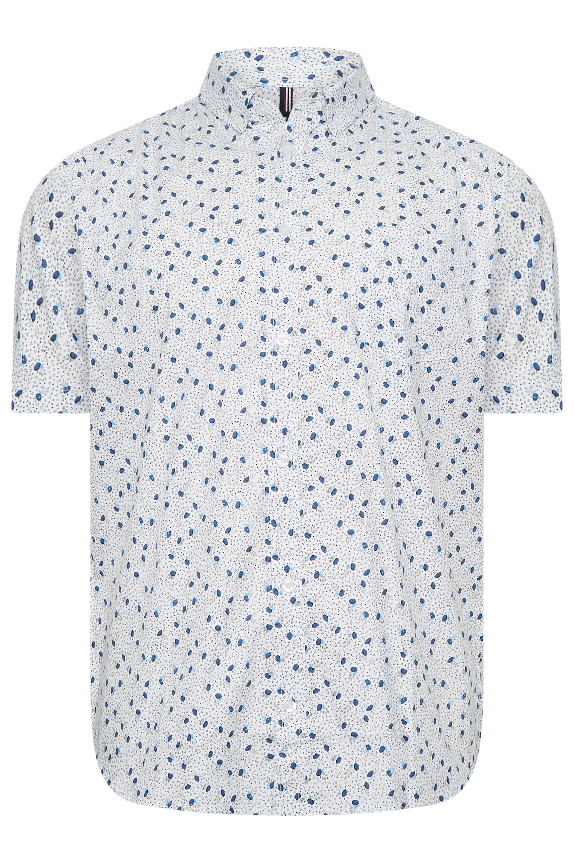 BadRhino Big & Tall White Floral Print Short Sleeve Shirt | BadRhino 3