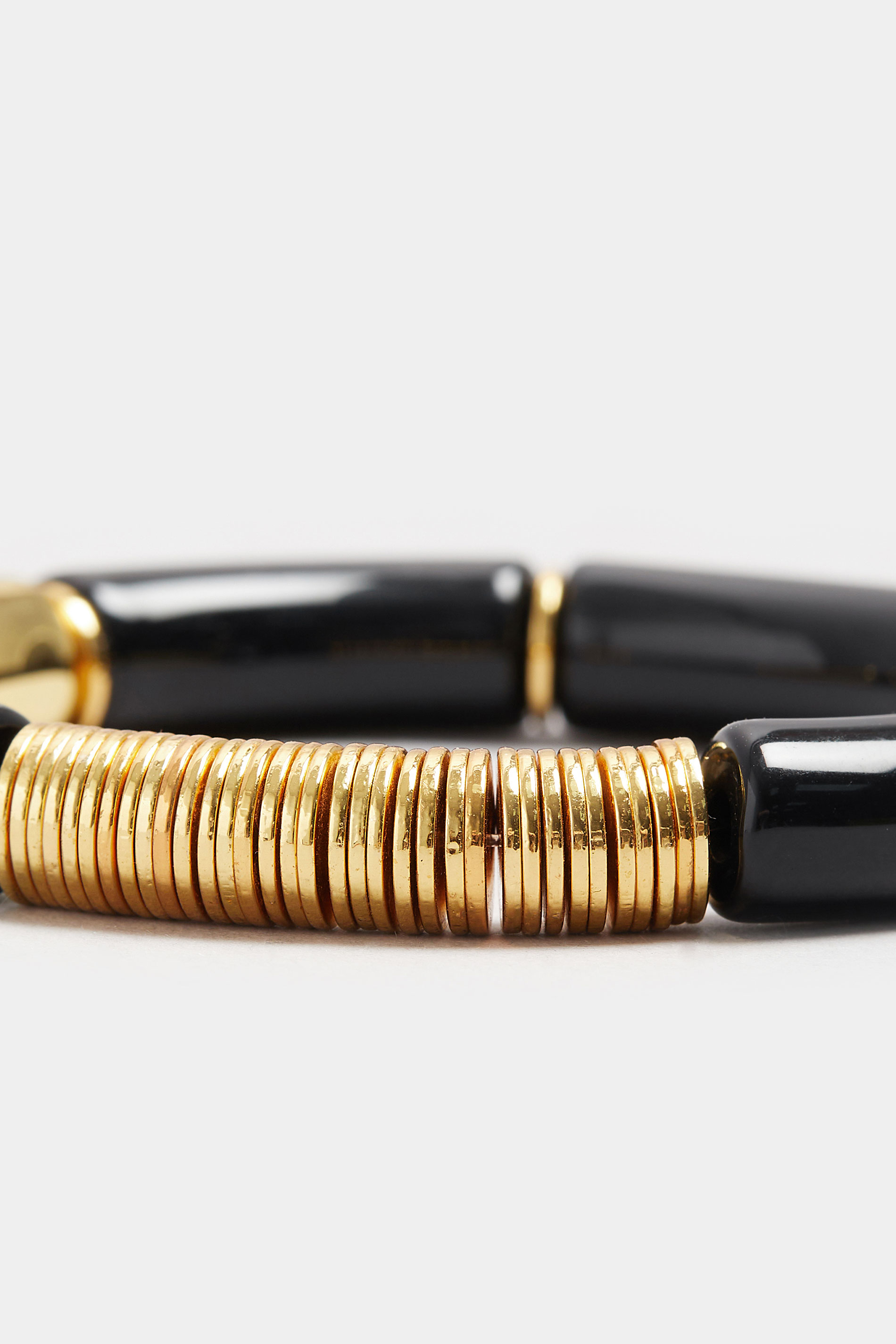 Gold Tone Beaded Link Stretch Bracelet | Yours Clothing 3