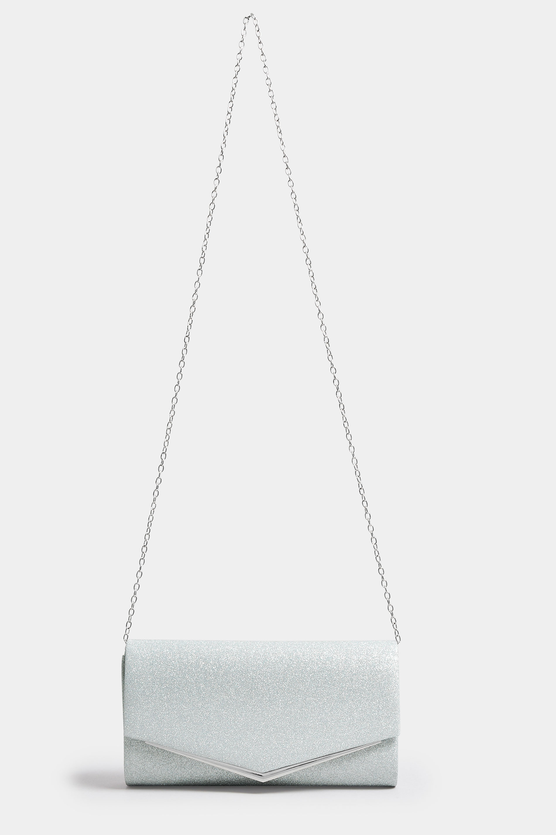 Silver Glitter Clutch Bag 5