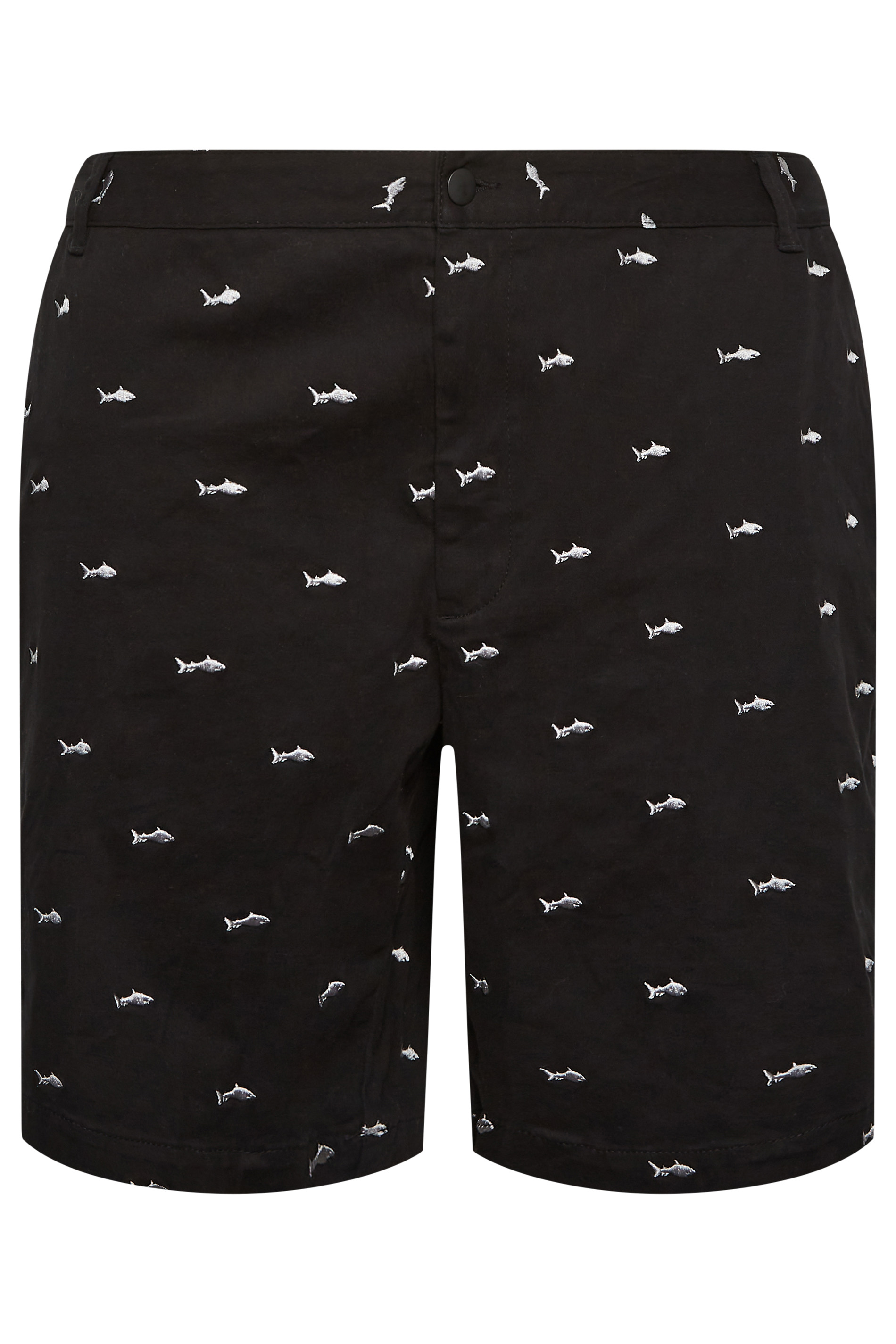 BadRhino Big & Tall Black Shark Embroidered Stretch Chino Shorts | BadRhino 4