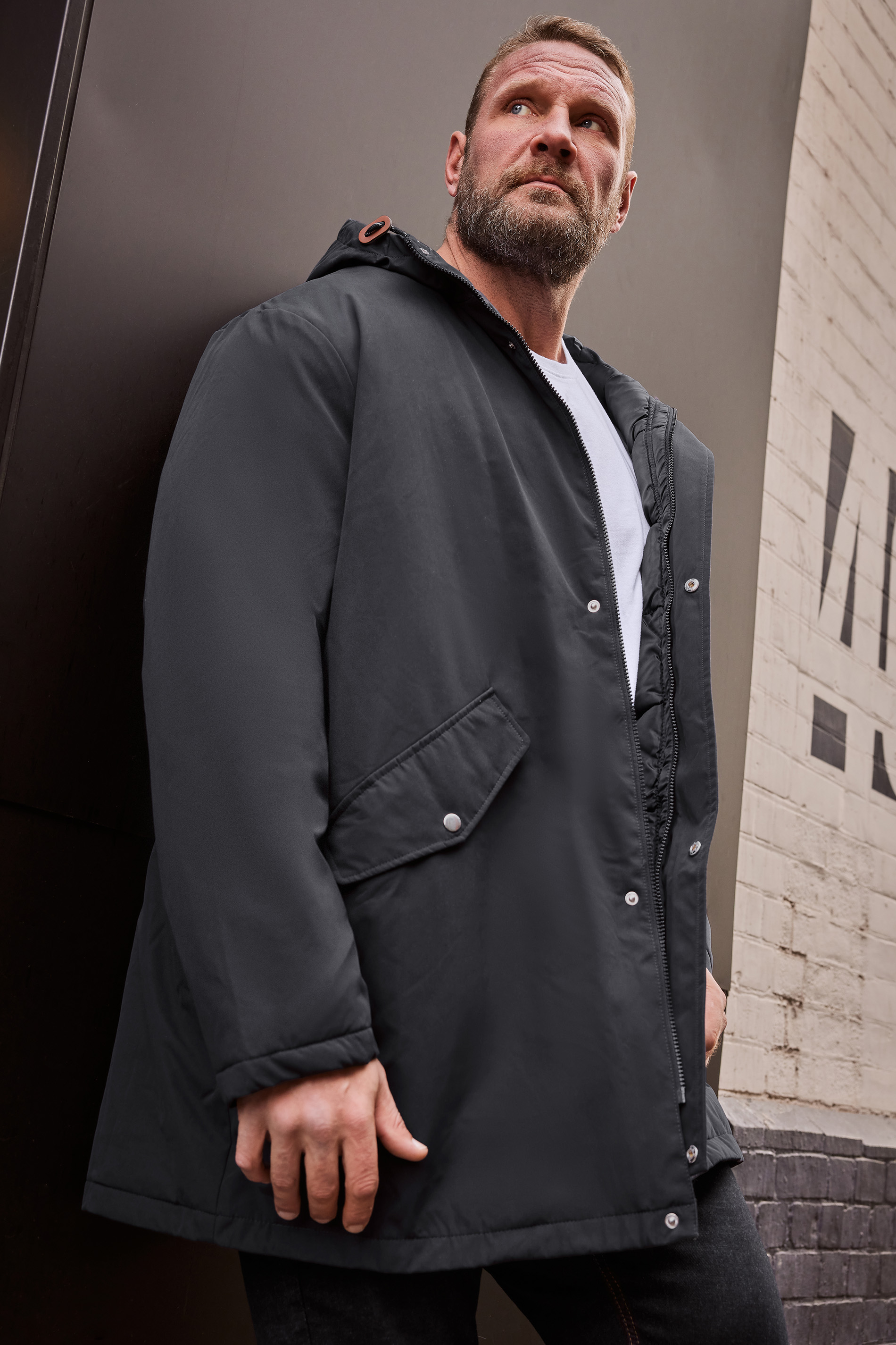 BadRhino Big & Tall Navy Blue Long Hooded Parka | BadRhino 1