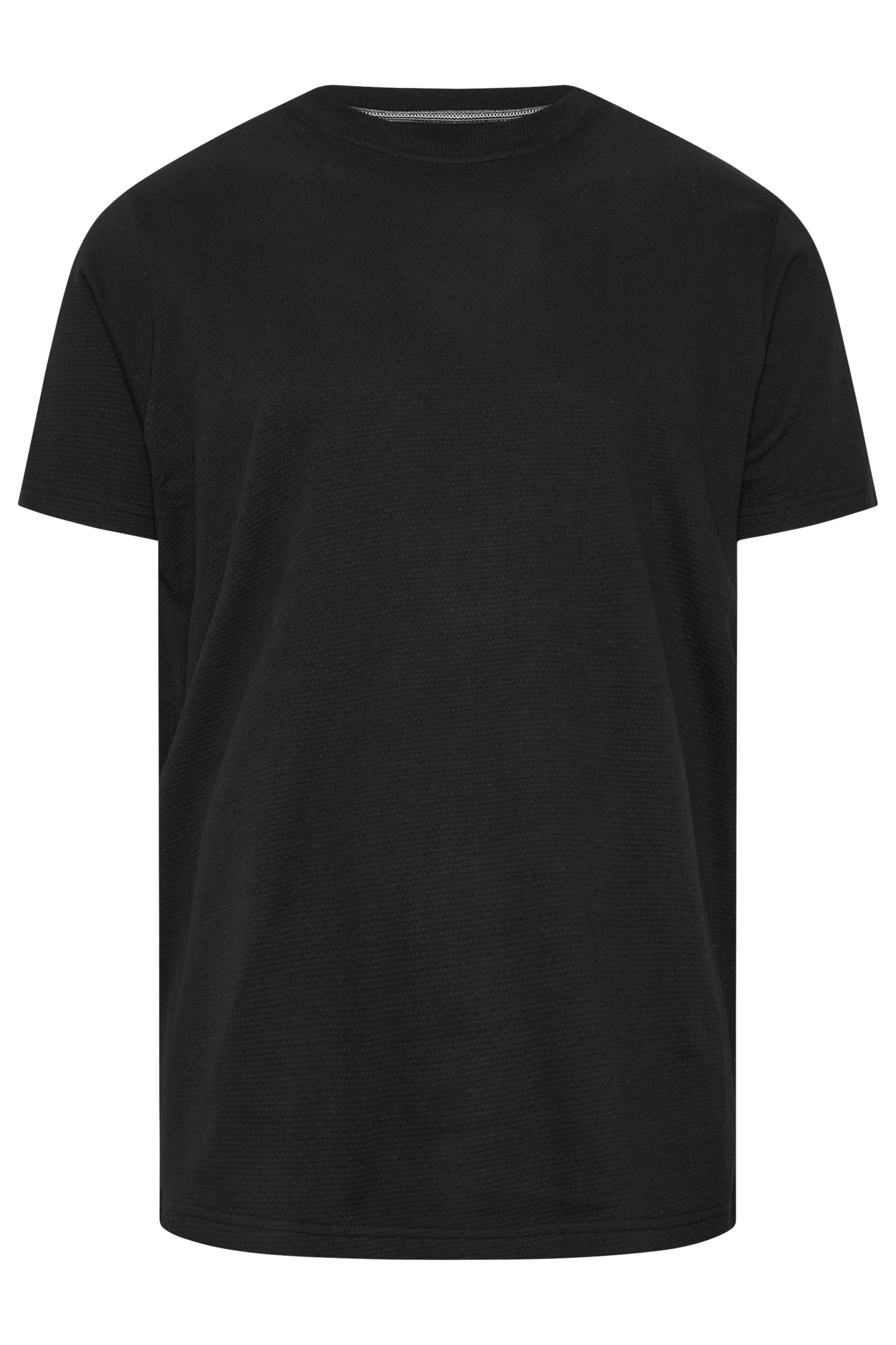 BadRhino Big & Tall Black Textured Short Sleeve T-Shirt | BadRhino 7