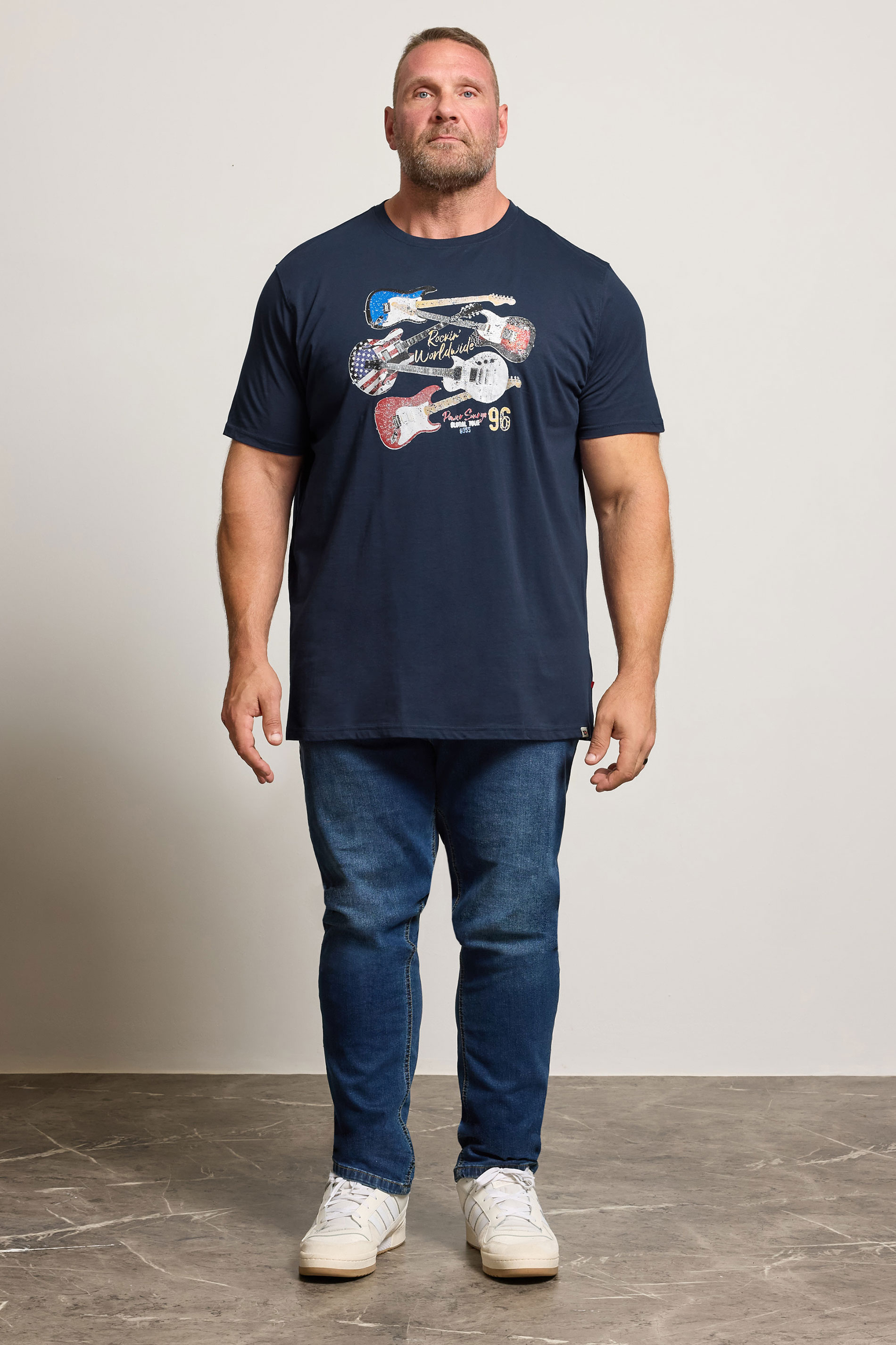D555 Big & Tall Black 'All Fired Up' Graphic Print T-Shirt | BadRhino 1