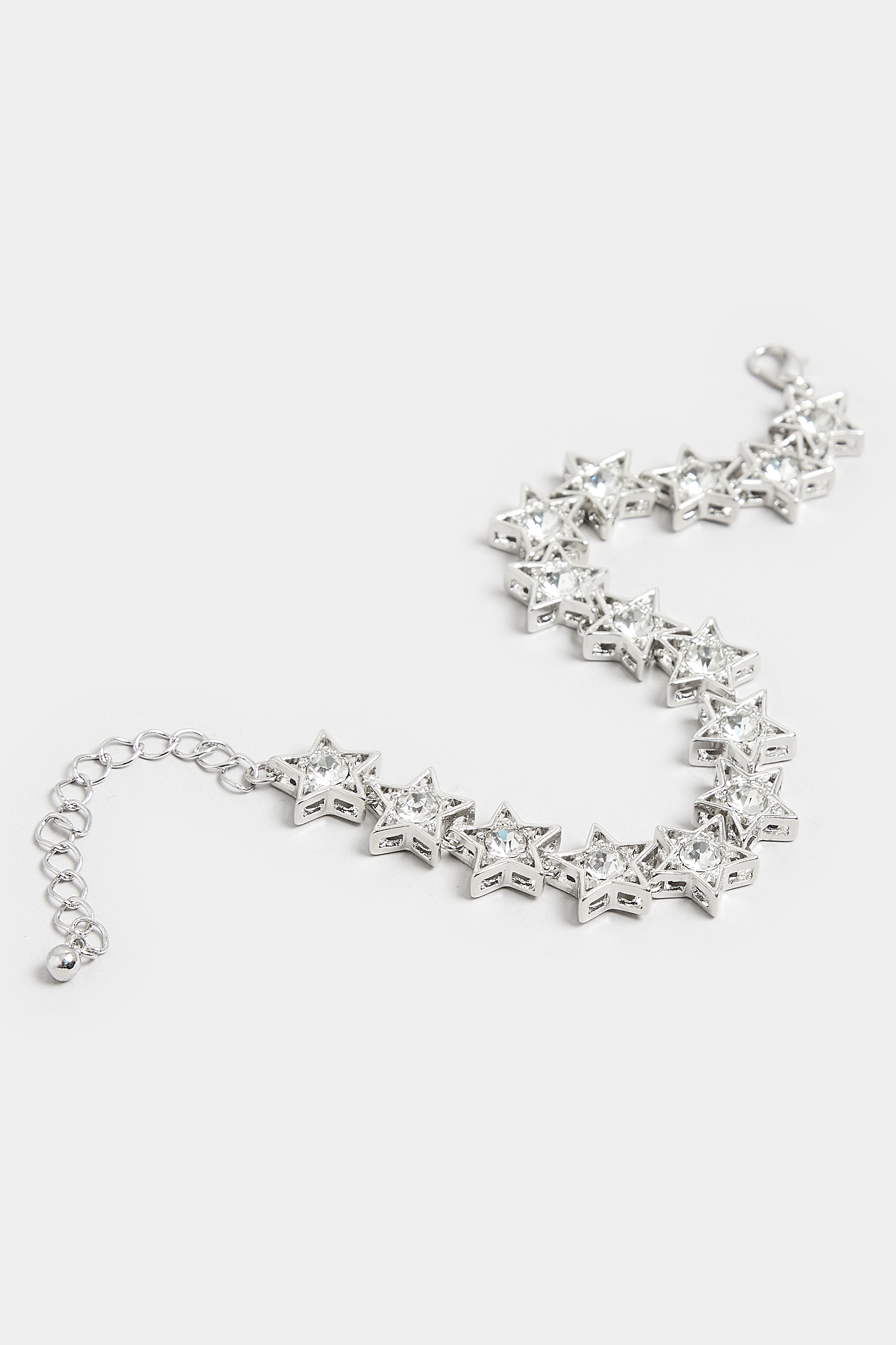 Silver Diamante Star Bracelet | Yours Clothing  3