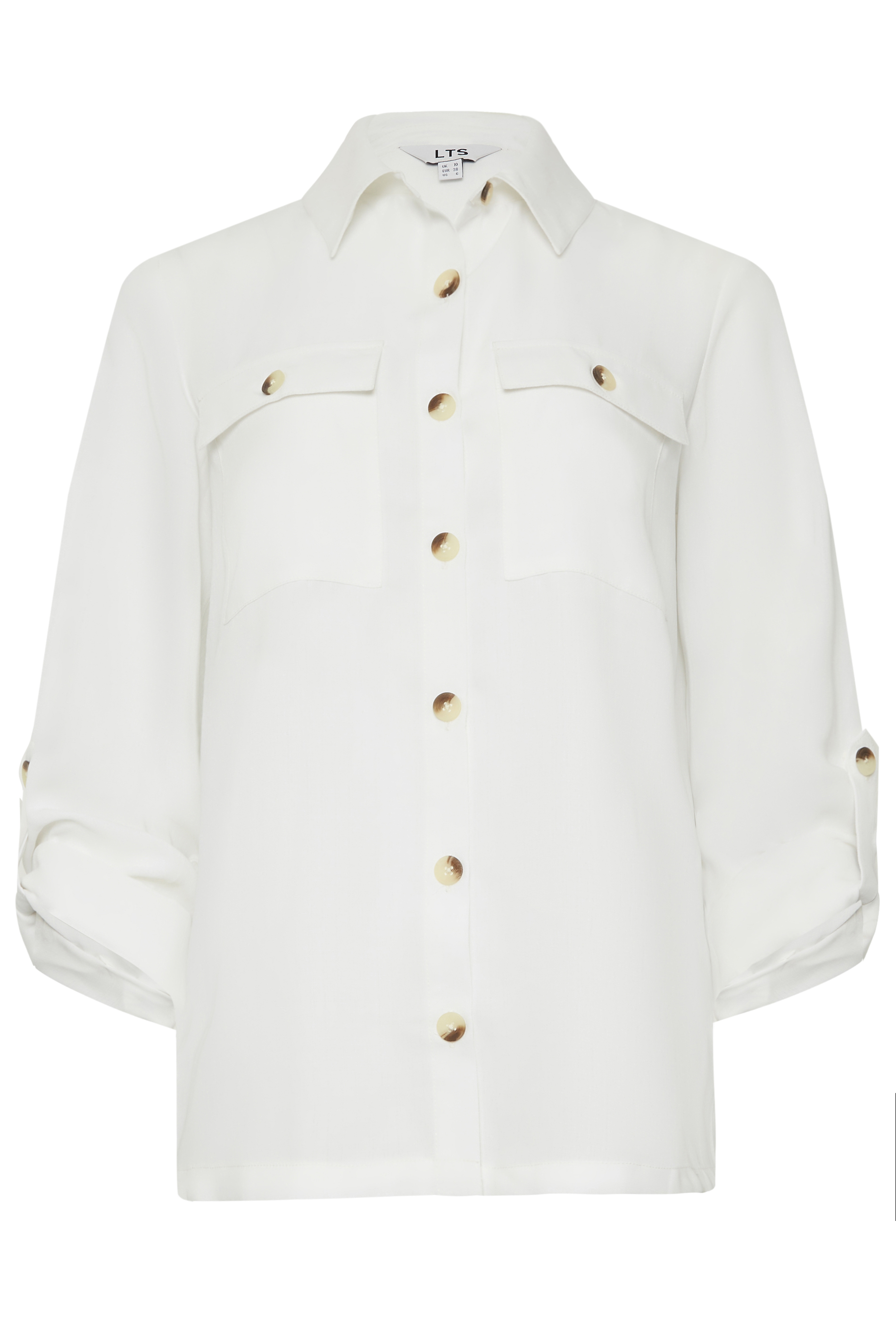 LTS Tall White Long Sleeve Utility Shirt | Long Tall Sally 6
