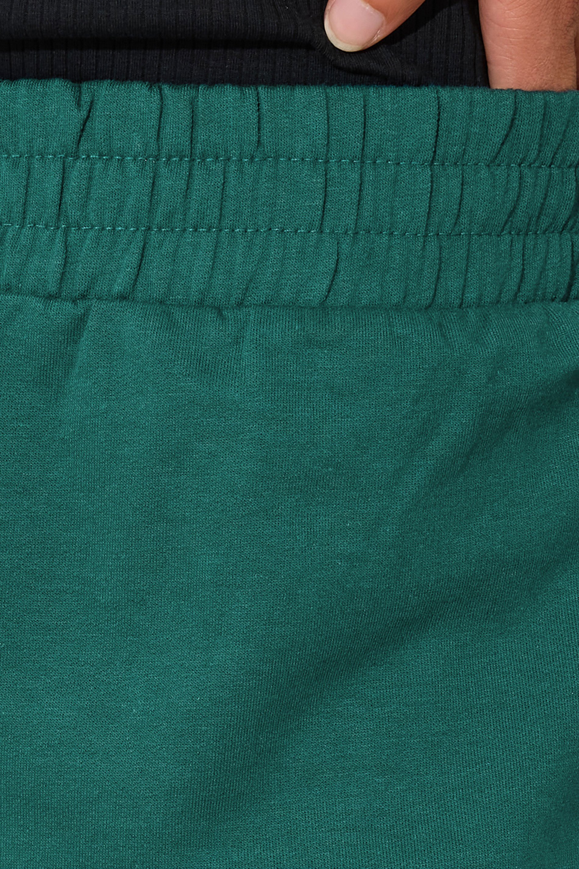 LTS Tall Green Jersey Fitted Straight Leg Joggers | Long Tall Sally 4
