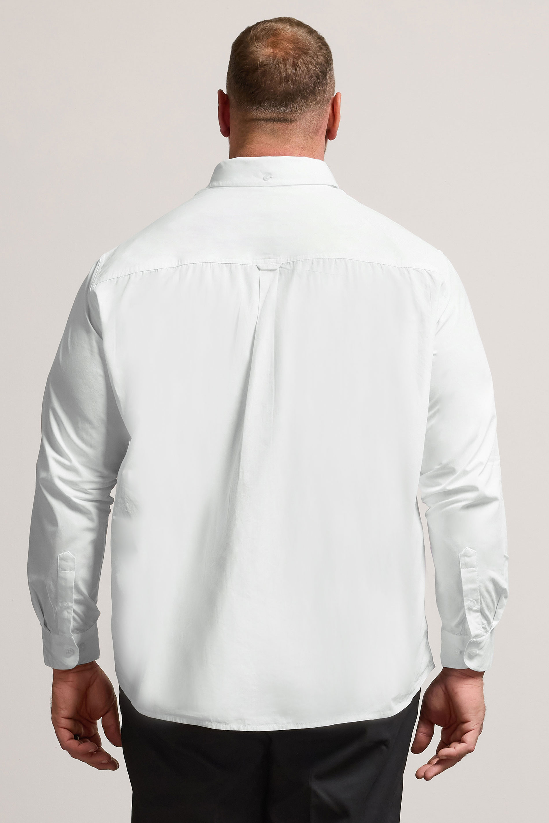 BadRhino Big & Tall 2 PACK White Long Sleeve Poplin Shirts | BadRhino 5