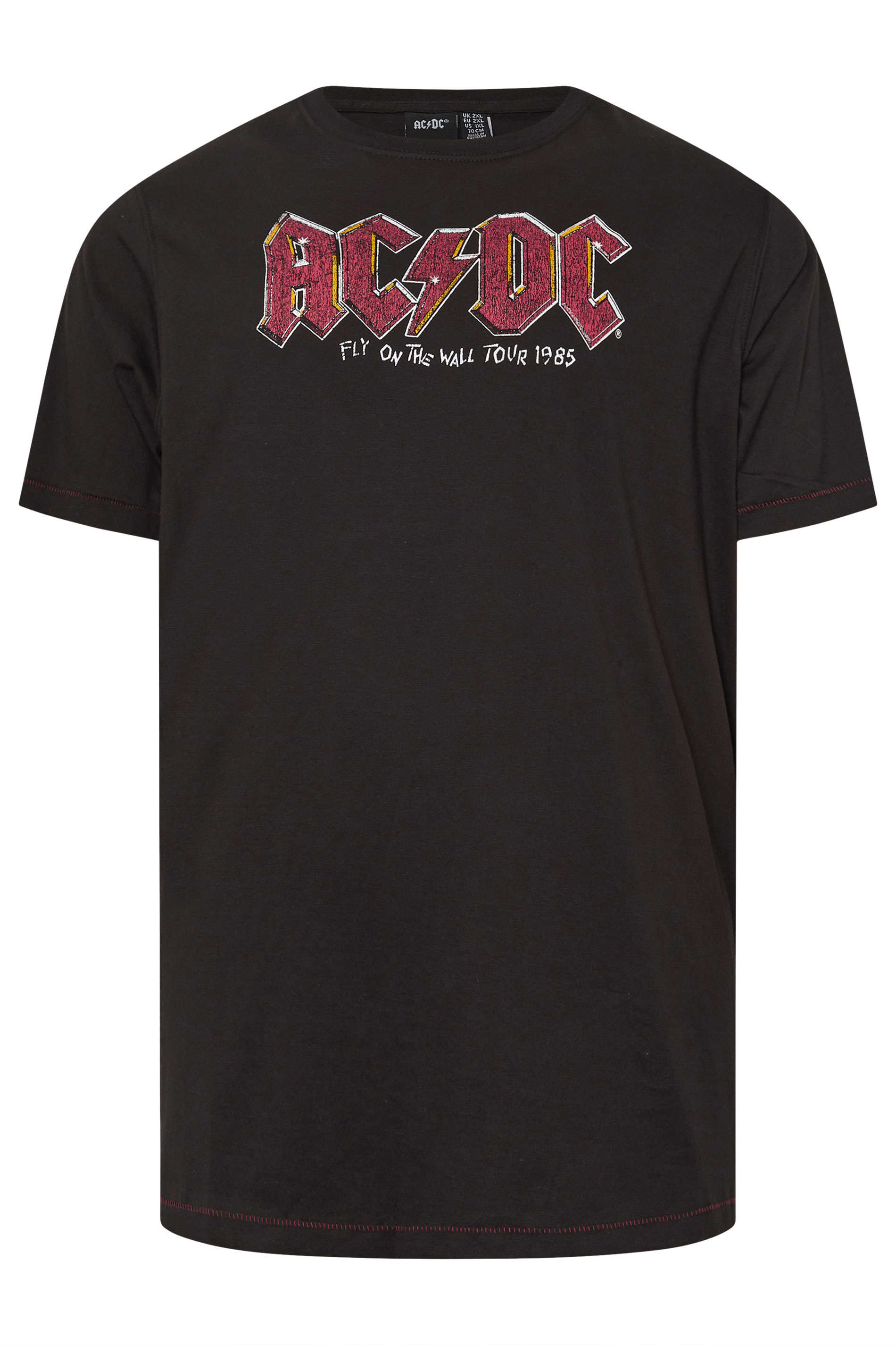 D555 Big & Tall Black 'ACDC' Logo Graphic T-Shirt | BadRhino 5