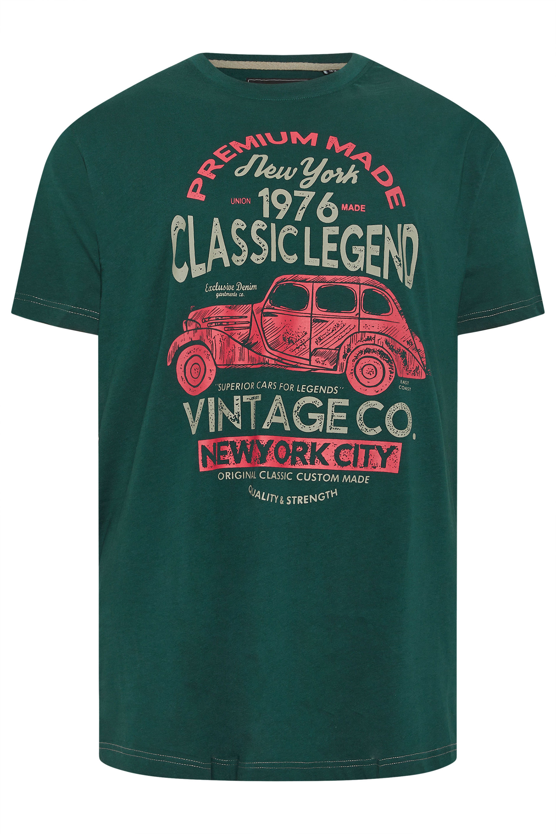 KAM Big & Tall Green Classic Legends Print T-Shirt | BadRhino 2