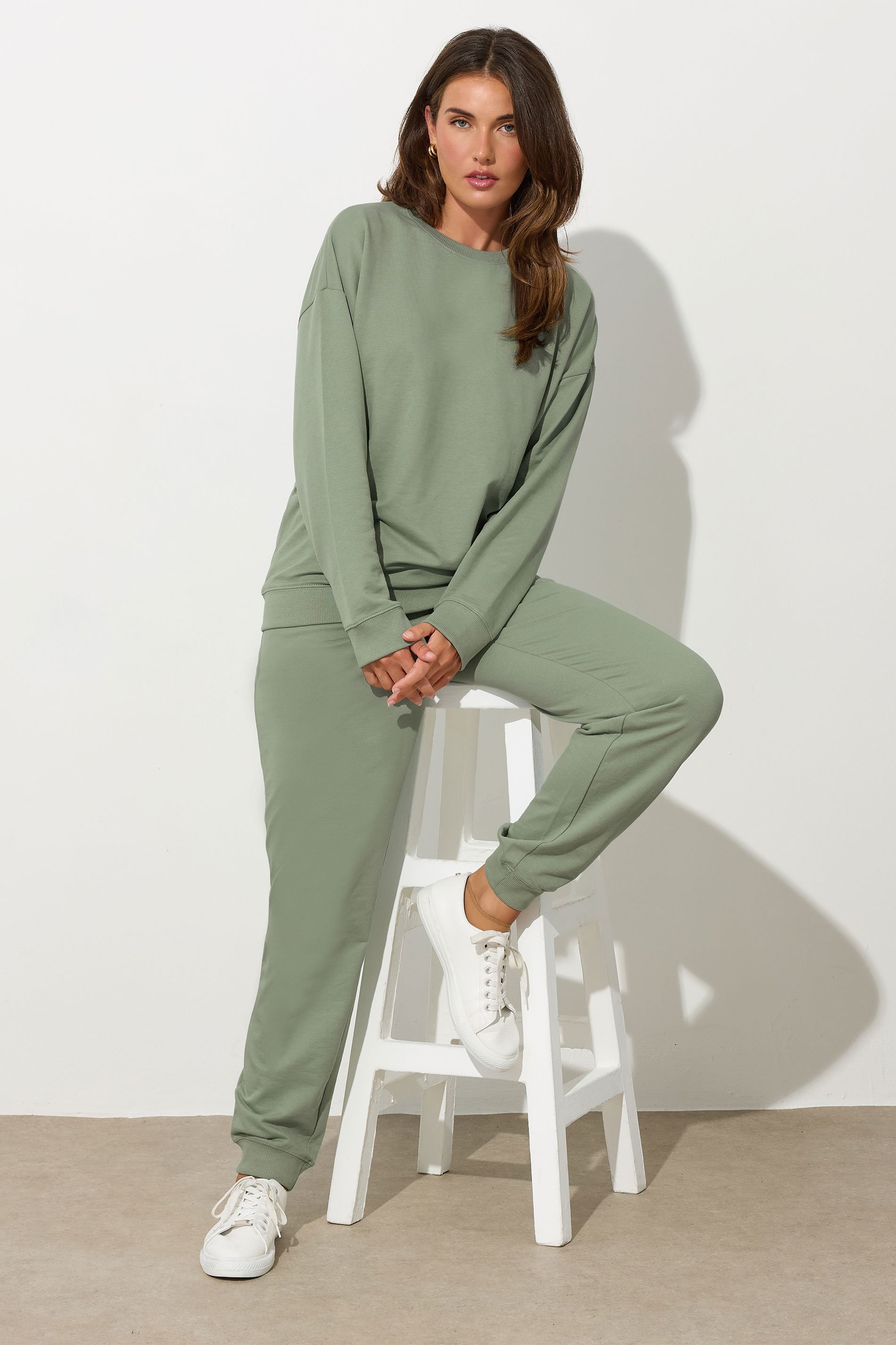 LTS Tall Sage Green Cuffed Joggers | Long Tall Sally 1