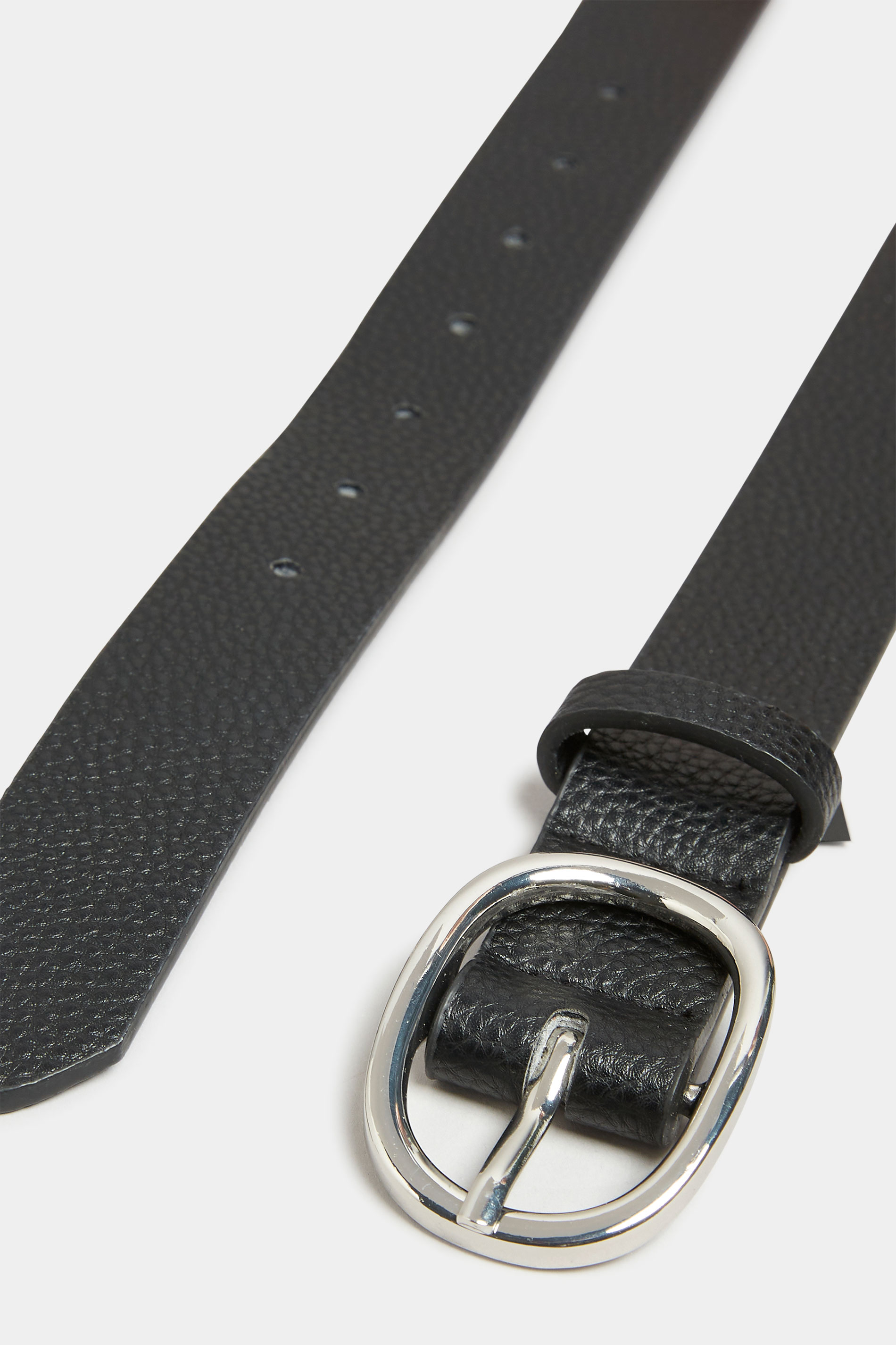 Black Textured Oval Buckle Belt | Yours Clothing 3