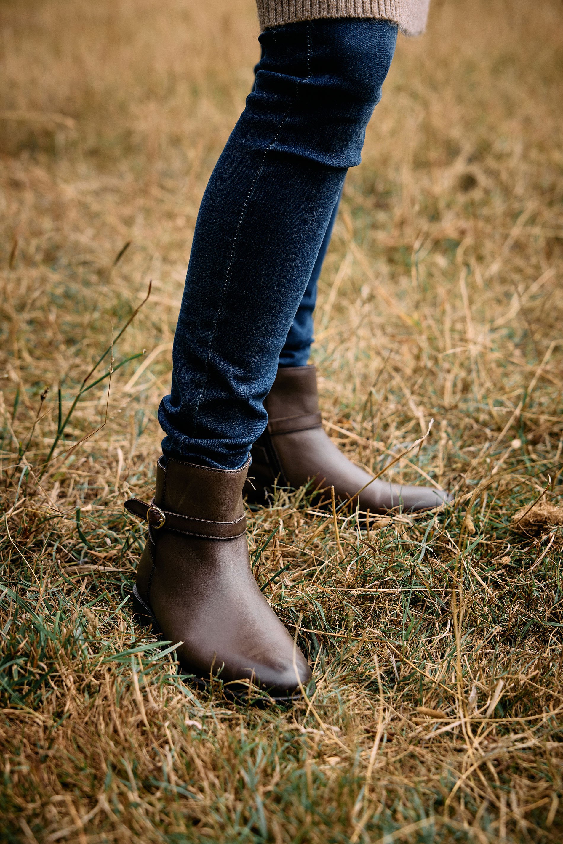LTS Brown Leather Buckle Detail Ankle Boots In Standard Fit | Long Tall Sally 1