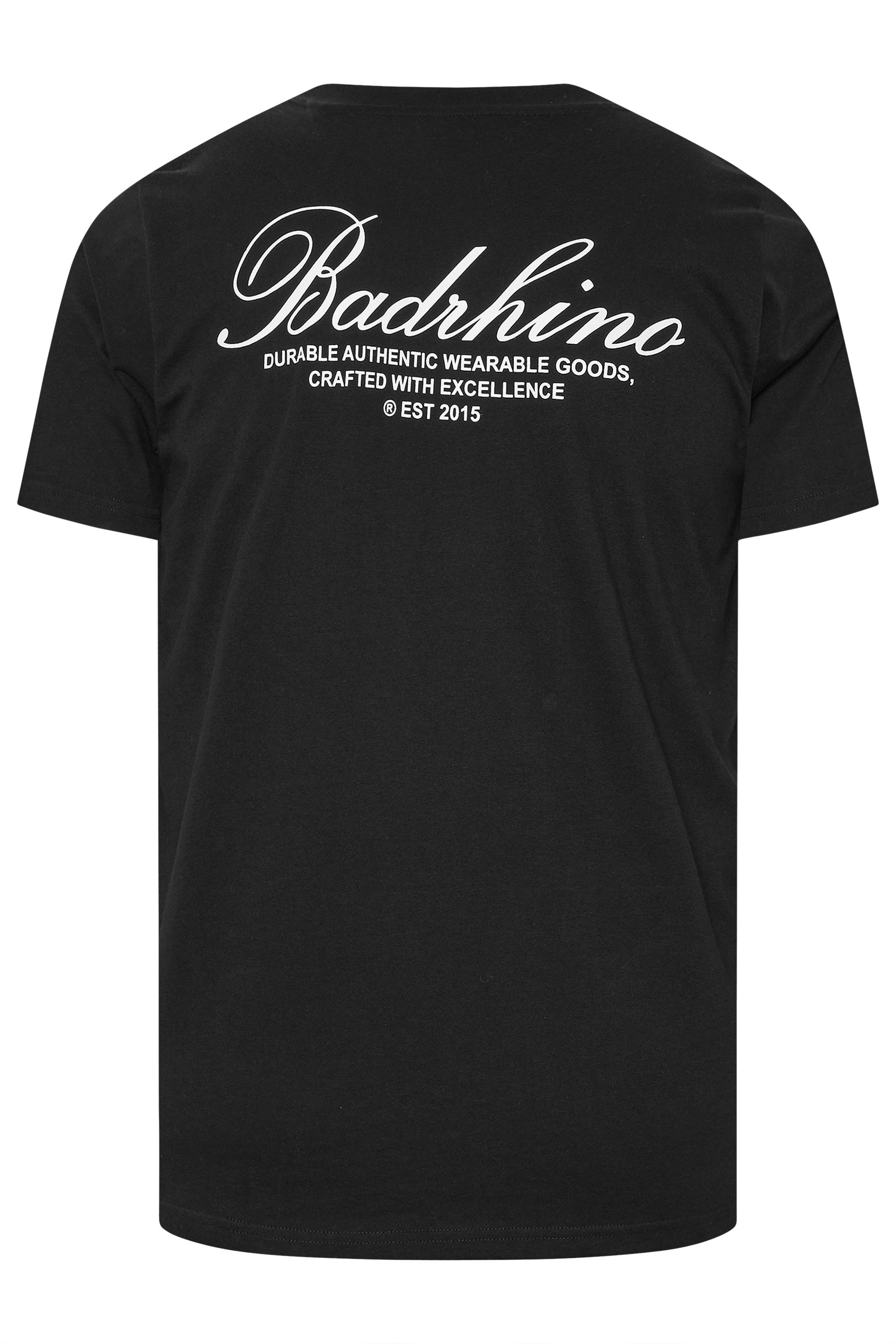 BadRhino Big & Tall Black Logo Back Print T-Shirt | BadRhino 7