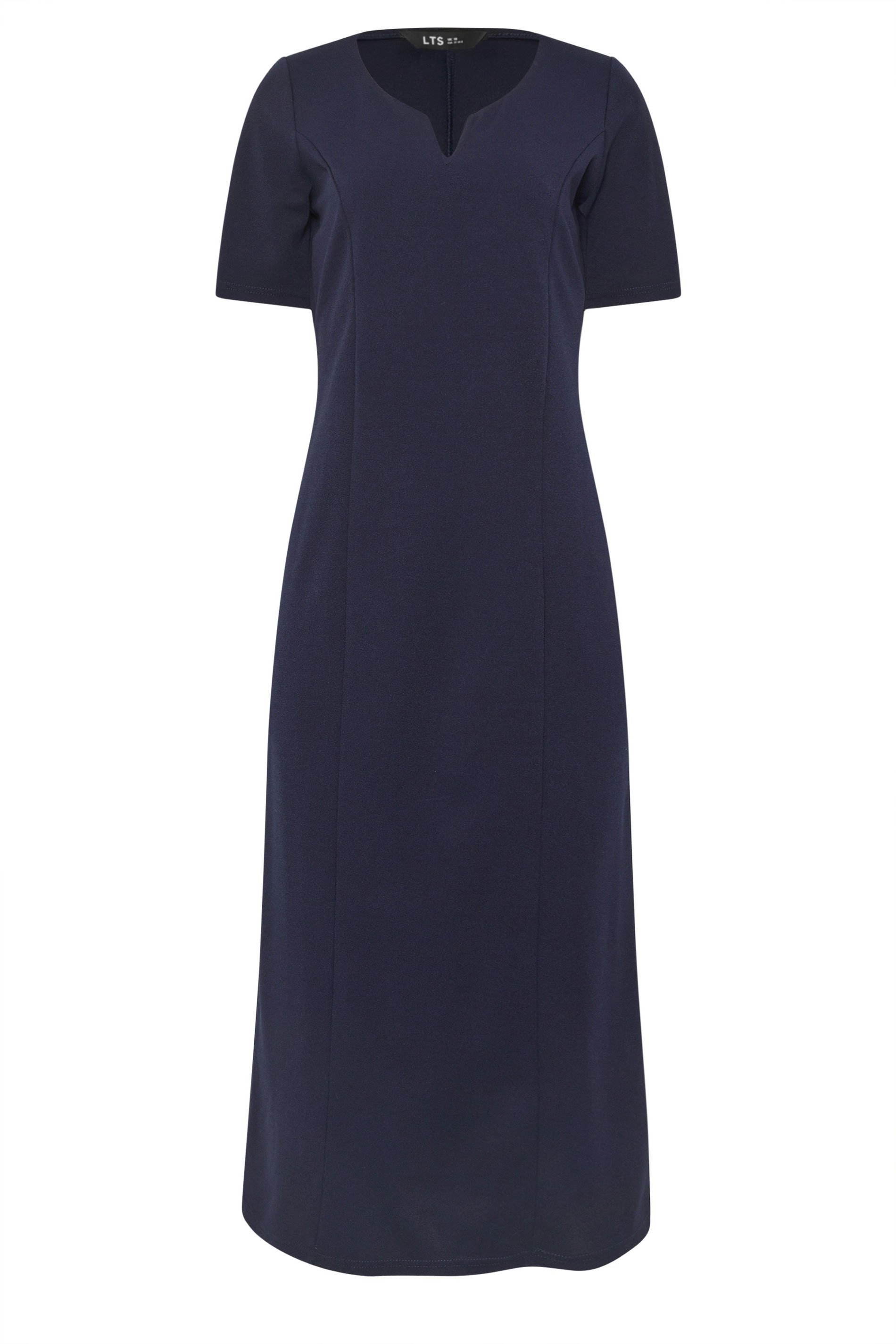 LTS Tall Women's Navy Blue Notch Neck Midi Dress | Long Tall Sally 5