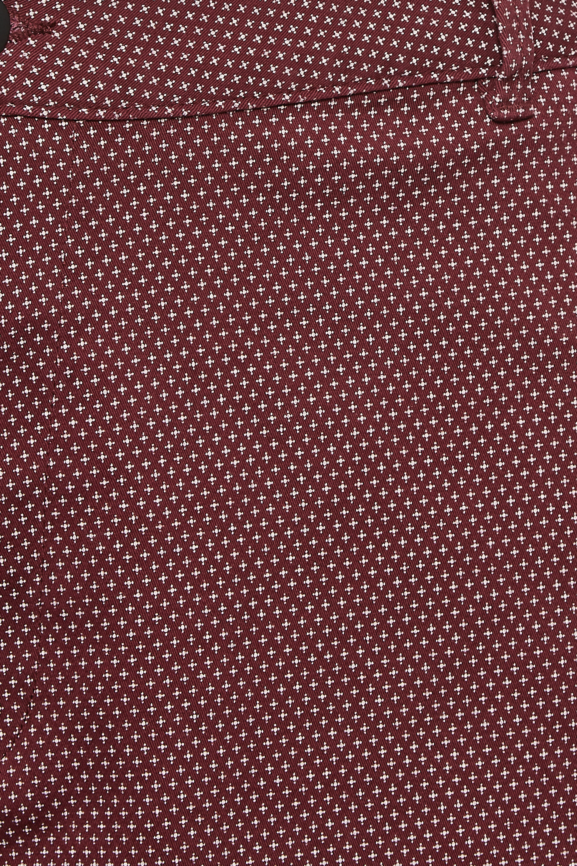 BadRhino Big & Tall Burgundy Red Geometric Print Stretch Chino Shorts | BadRhino 3