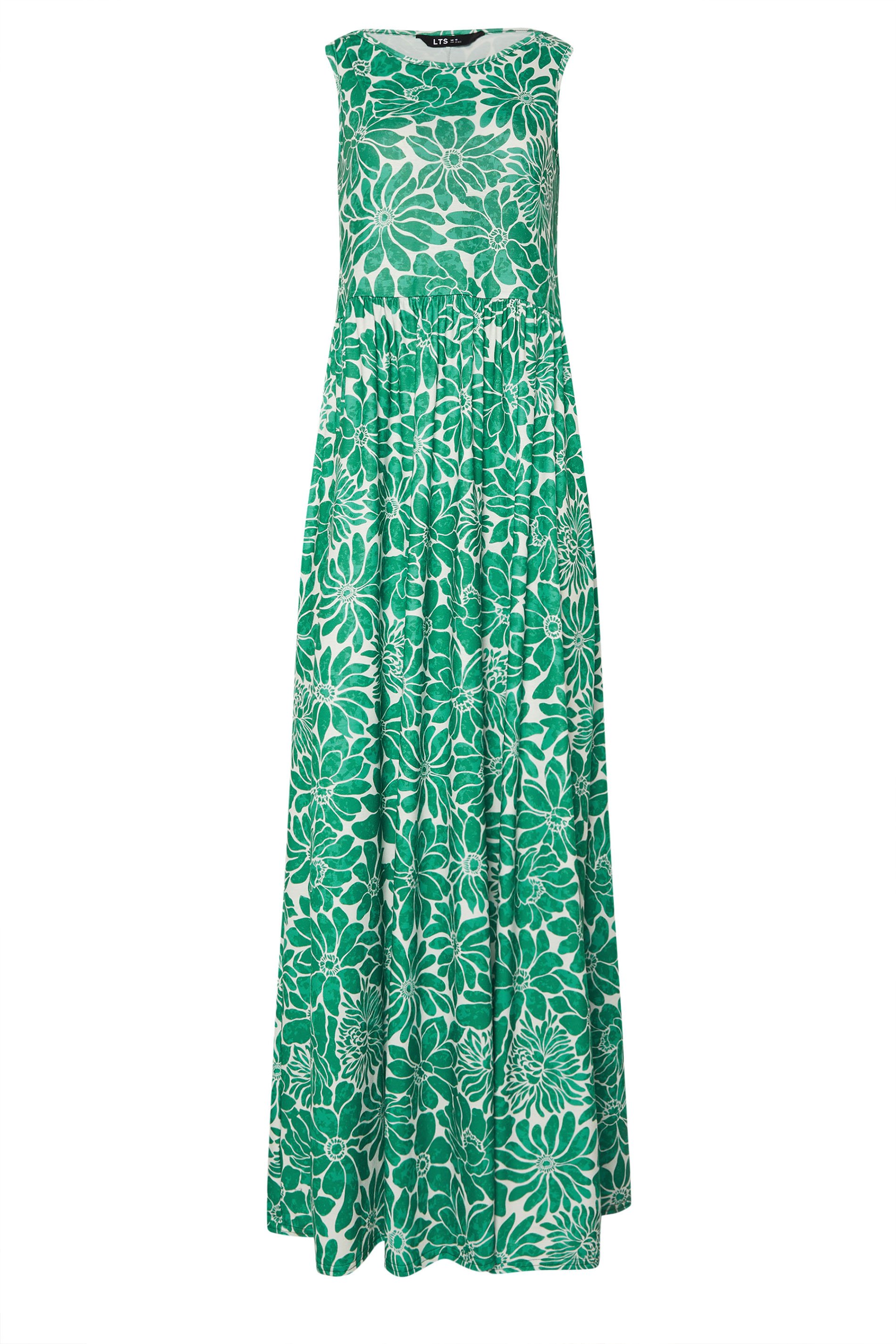 LTS Tall Green Floral Print Sleeveless Maxi Dress | Long Tall Sally 5
