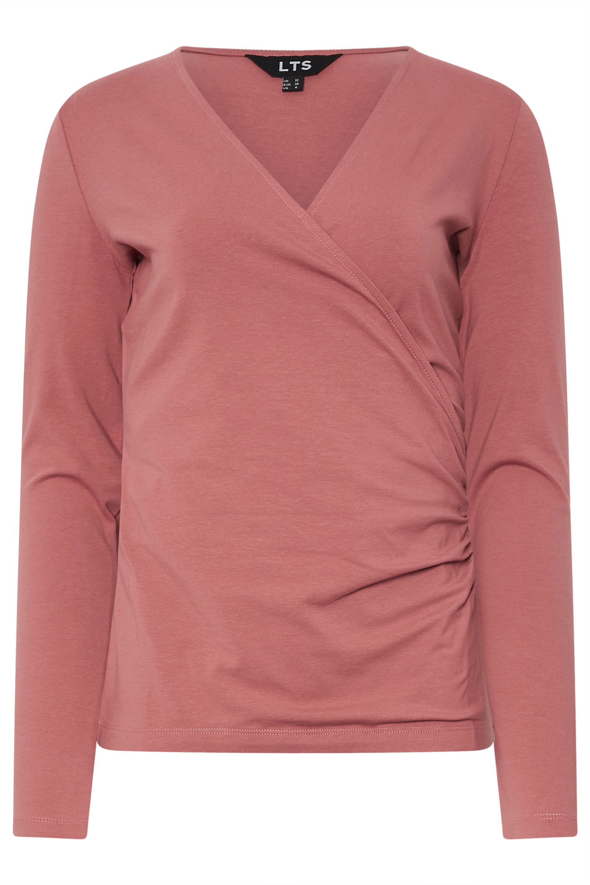 LTS Tall 2 PACK Sage Green & Pink Wrap Tops | Long Tall Sally 9