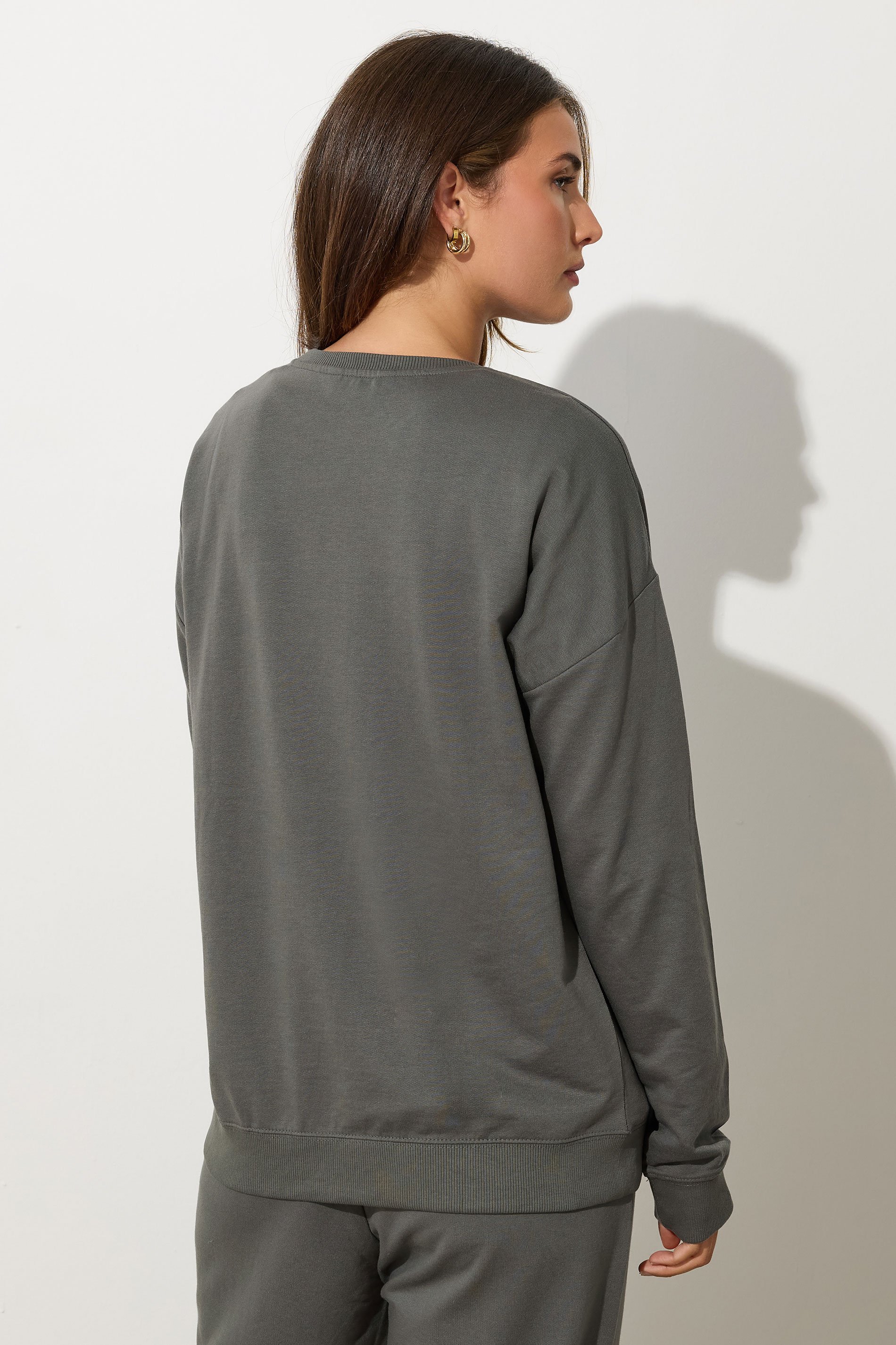 LTS Tall Charcoal Grey Crew Neck Sweatshirt | Long Tall Sally 4