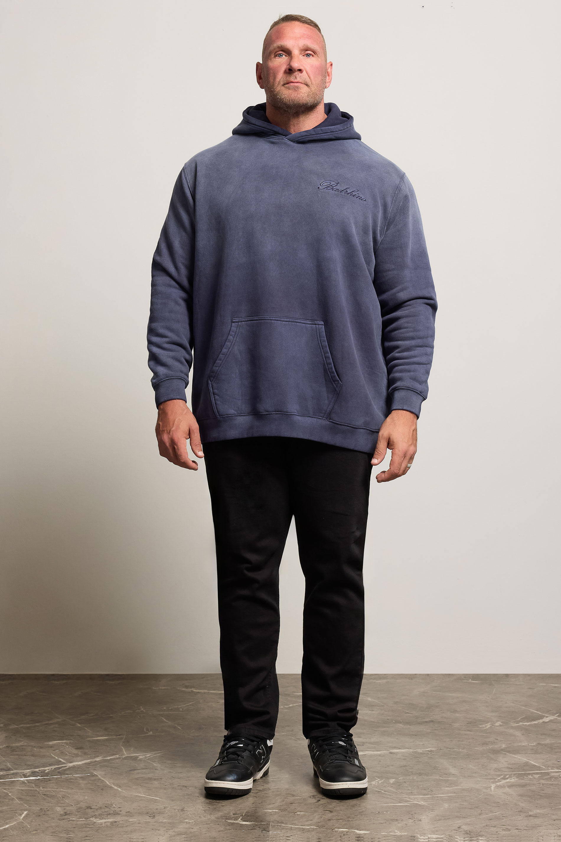 BadRhino Big & Tall Navy Blue Sun Bleached Hoodie | BadRhino 3