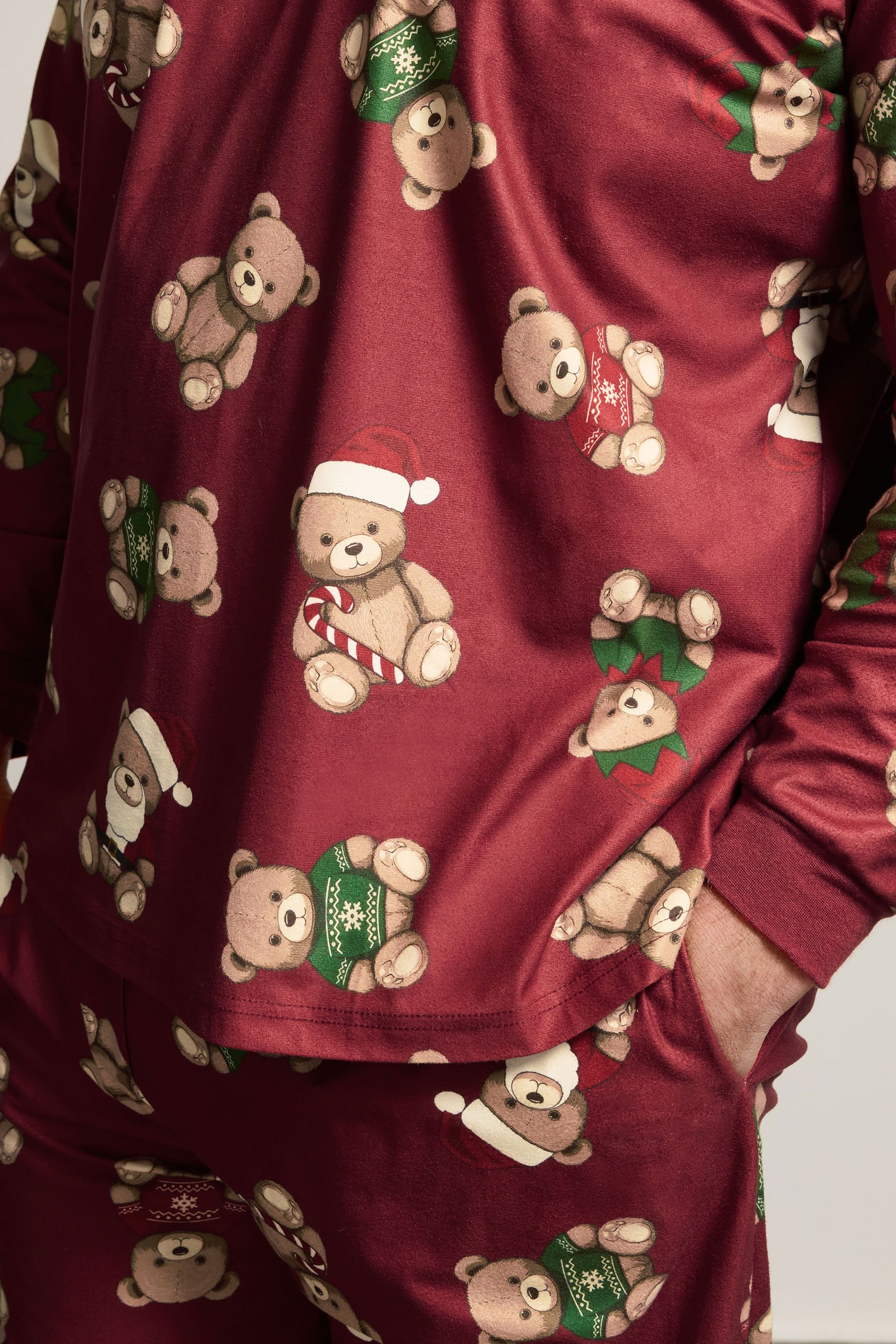 BadRhino Big & Tall Red Teddy Bear Pyjama Set | BadRhino 5