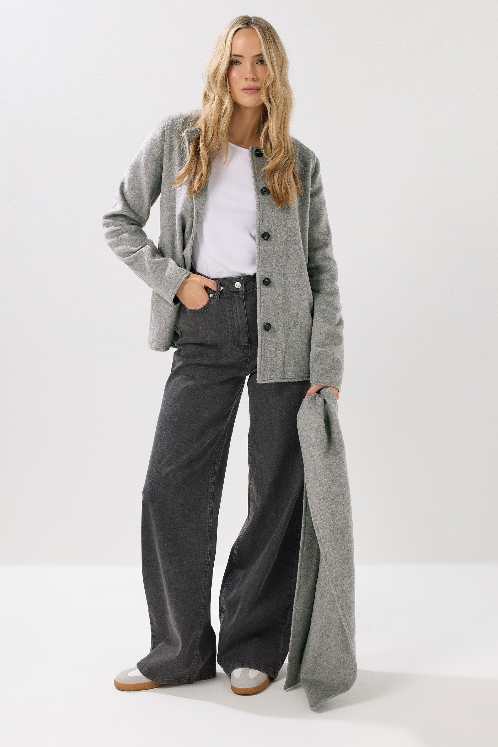 LTS Tall Grey Formal Scarf Coat | Long Tall Sally 3