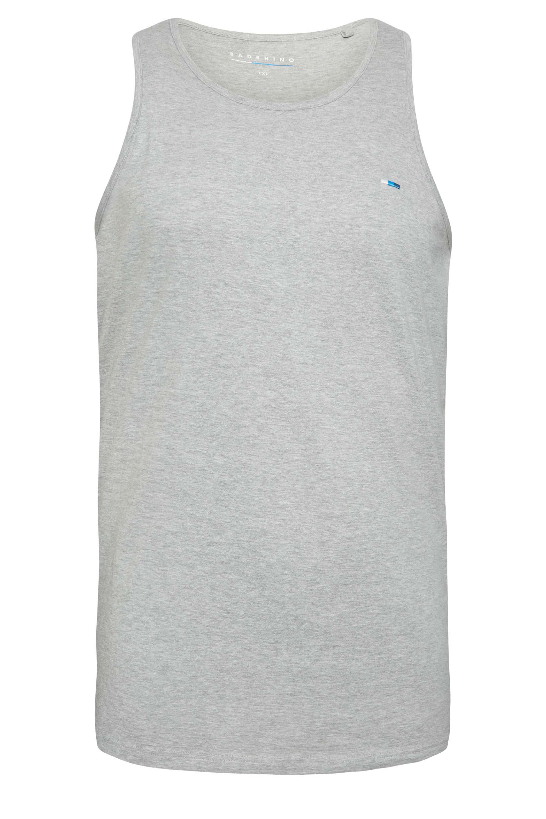 BadRhino Grey Marl Plain Vest Top | BadRhino 5